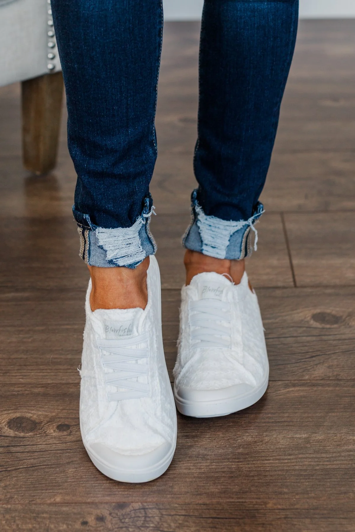 Blowfish Vex Sneakers- Off White Daisy Eyelet - Image 2