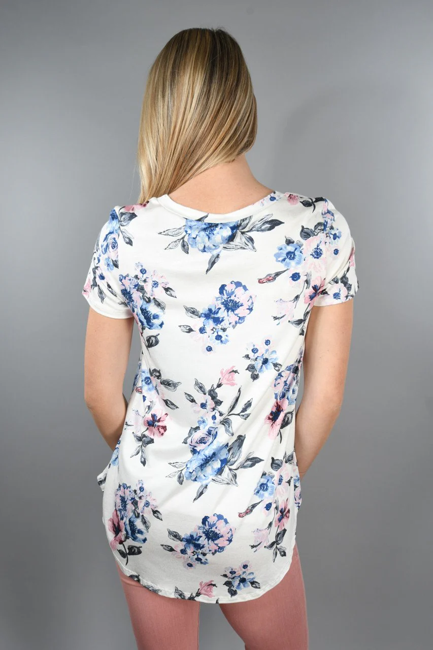 Blue and Pink Floral Top - Image 6