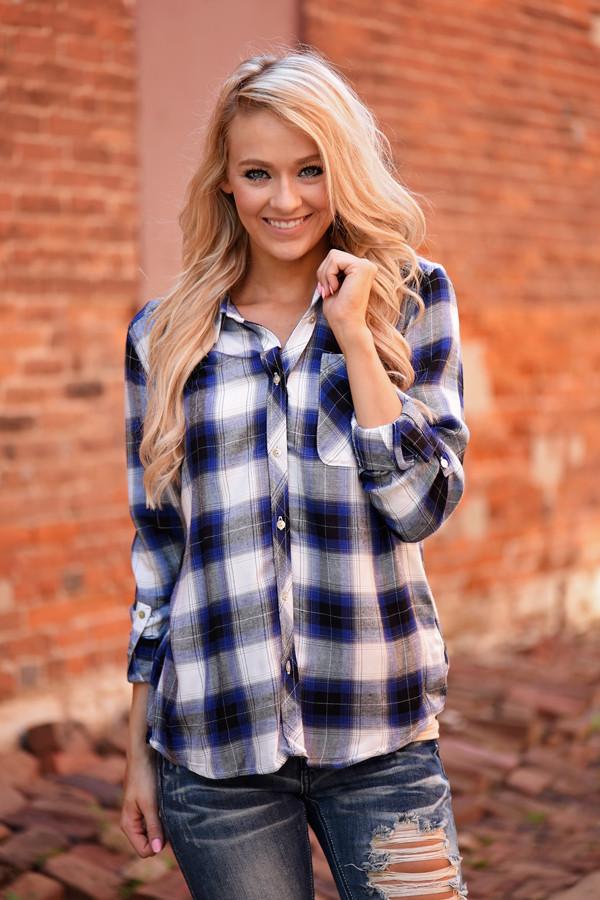 Blue Flannel Top - Image 2