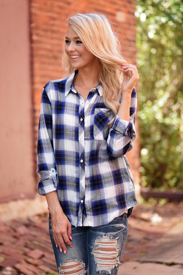 Blue Flannel Top - Image 4