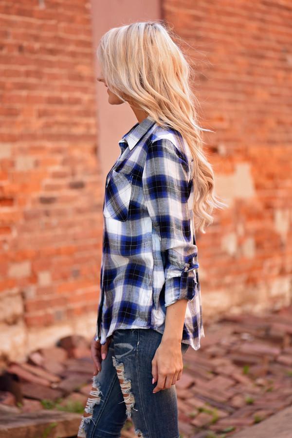 Blue Flannel Top - Image 5