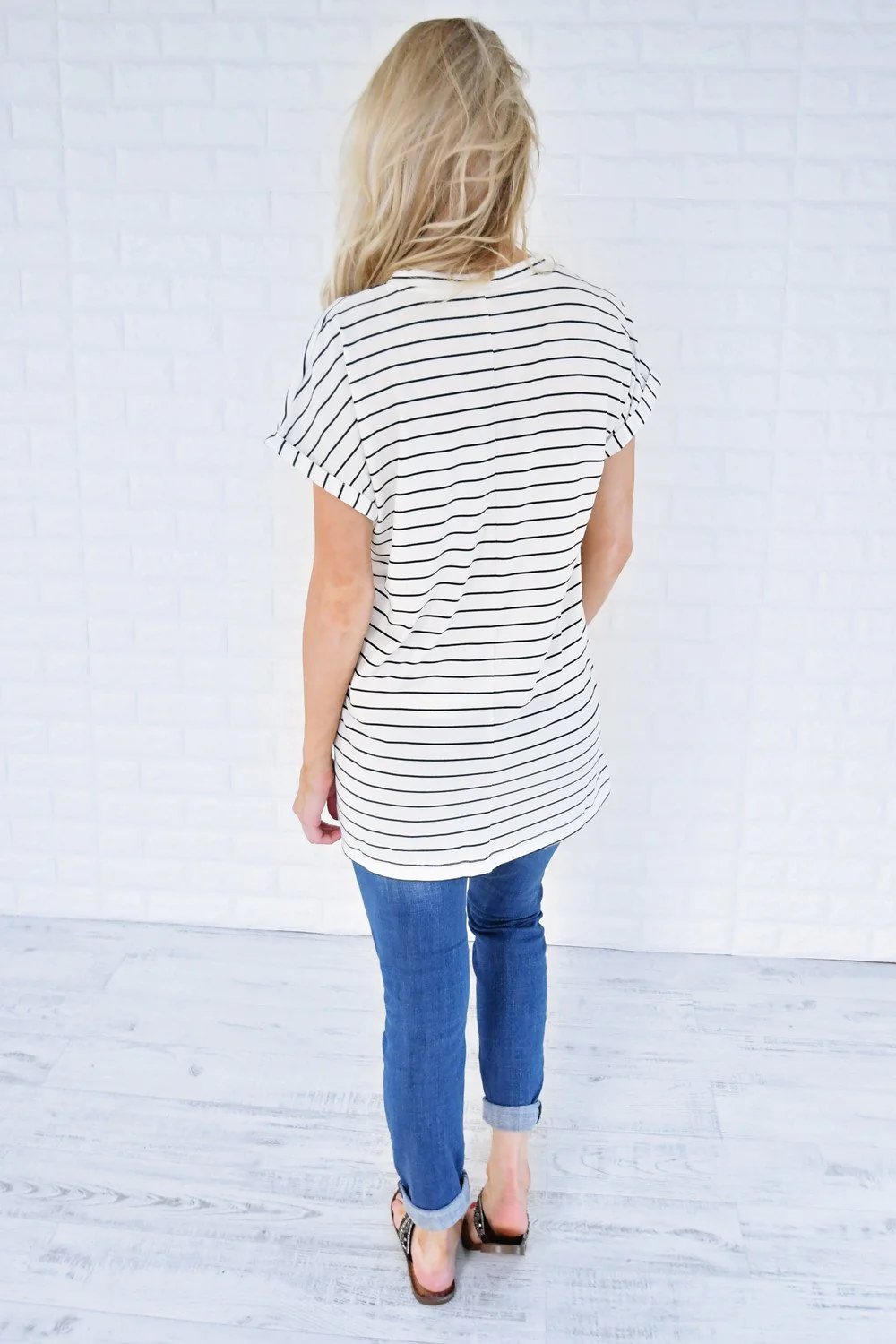 Blurred Lines Striped Top ~ White - Image 10