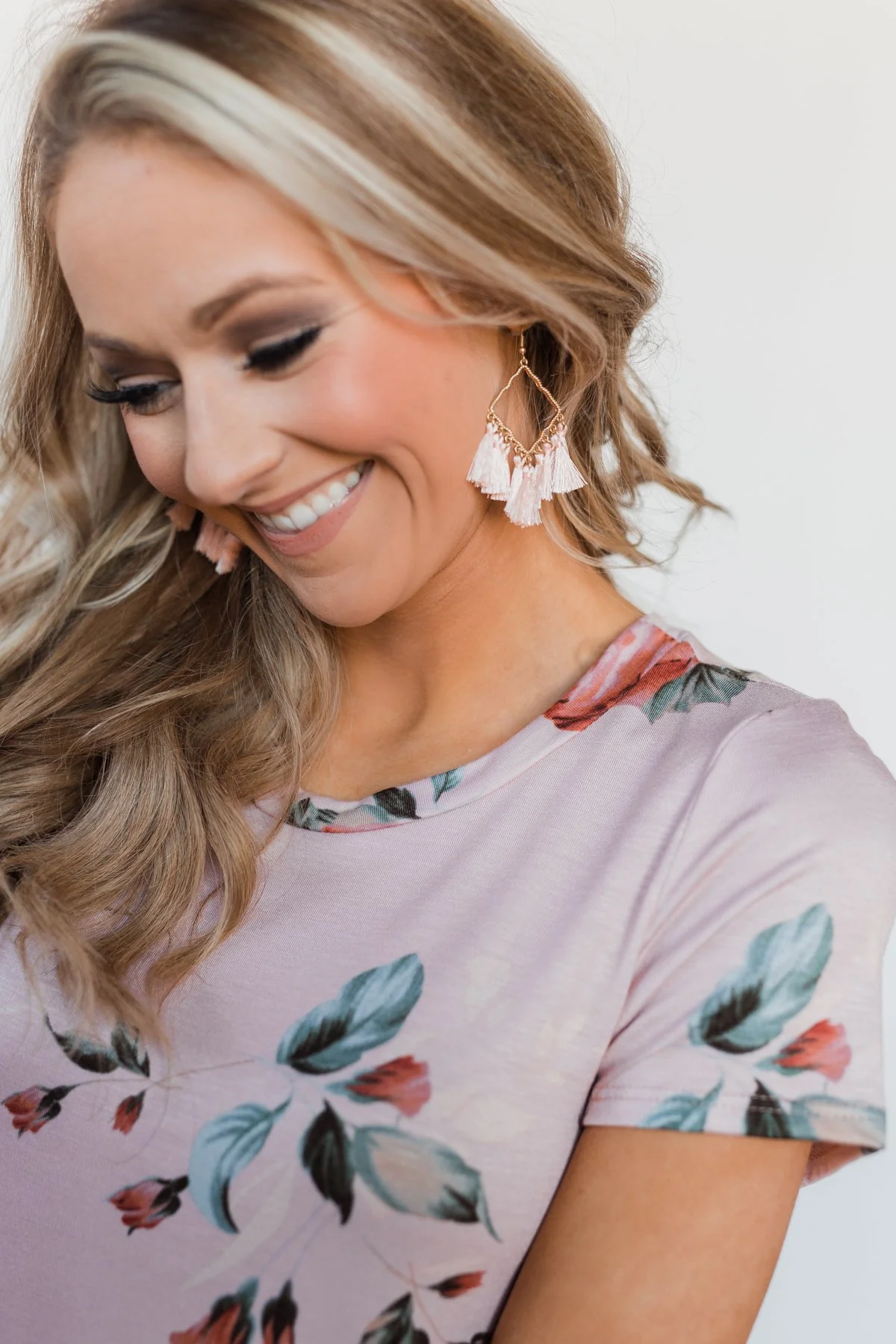 Blush Tassel Earrings - Image 3