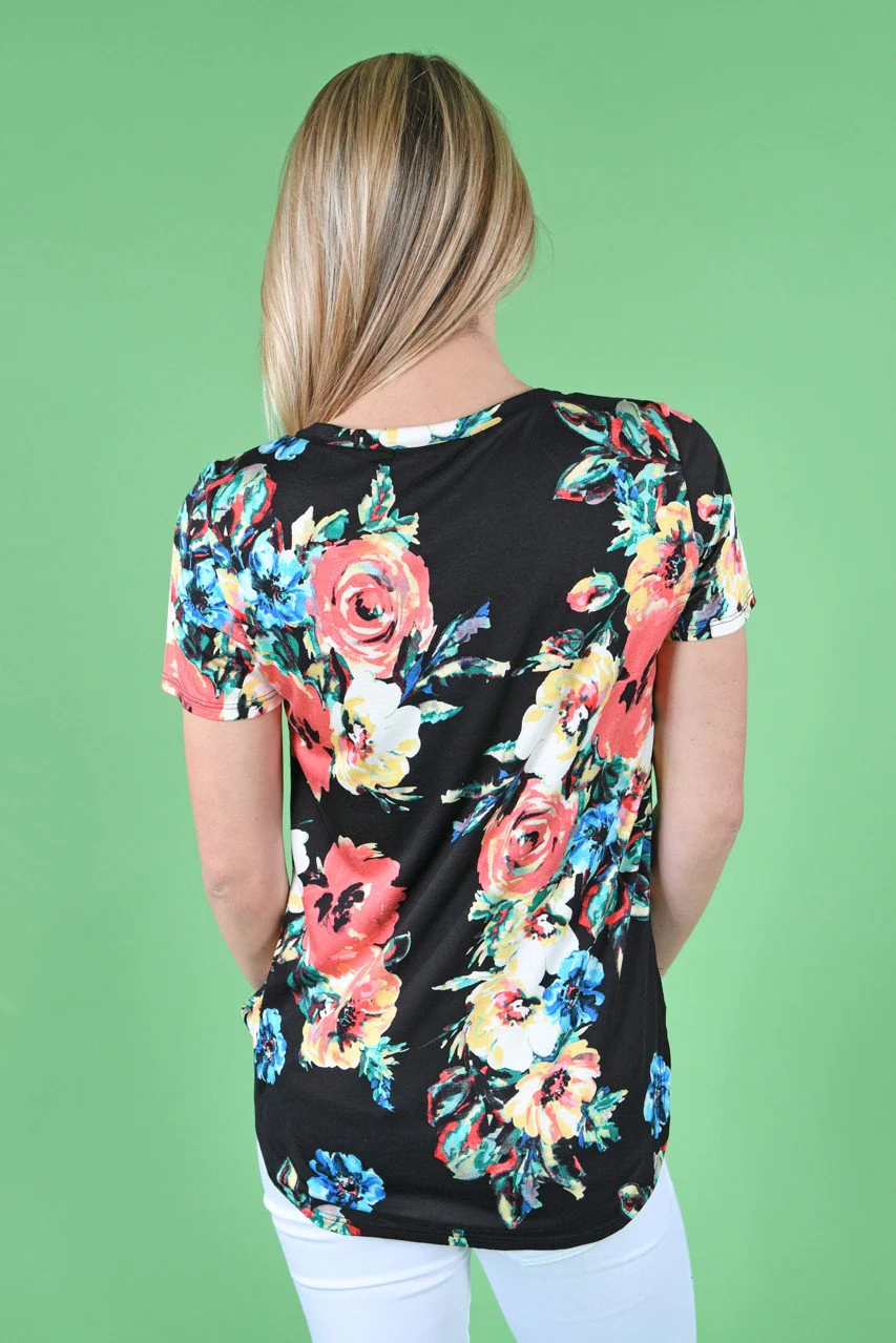 Bold Black Floral Top - Image 6