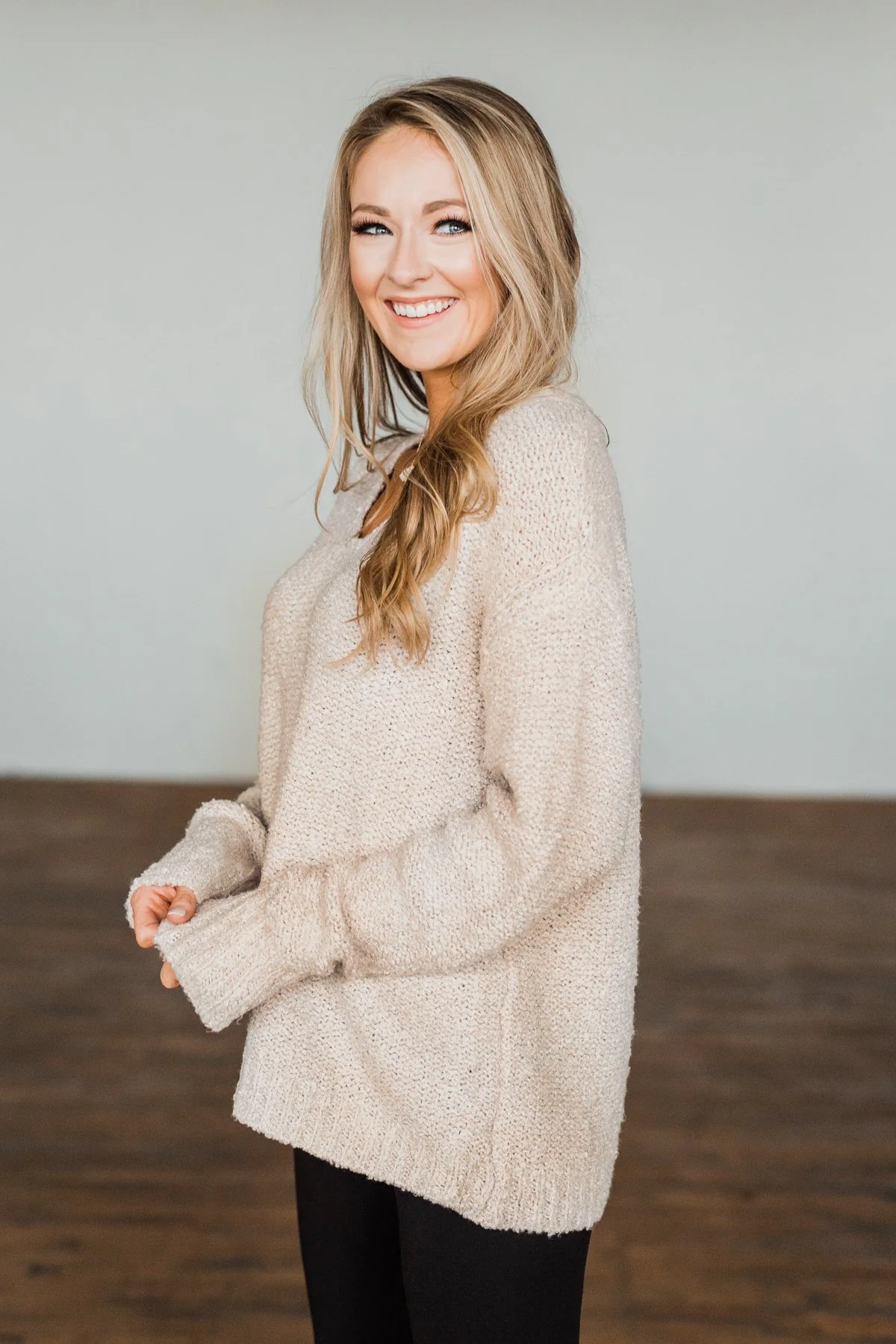 Boost Of Confidence Thick Knit Sweater- Oatmeal - Image 11