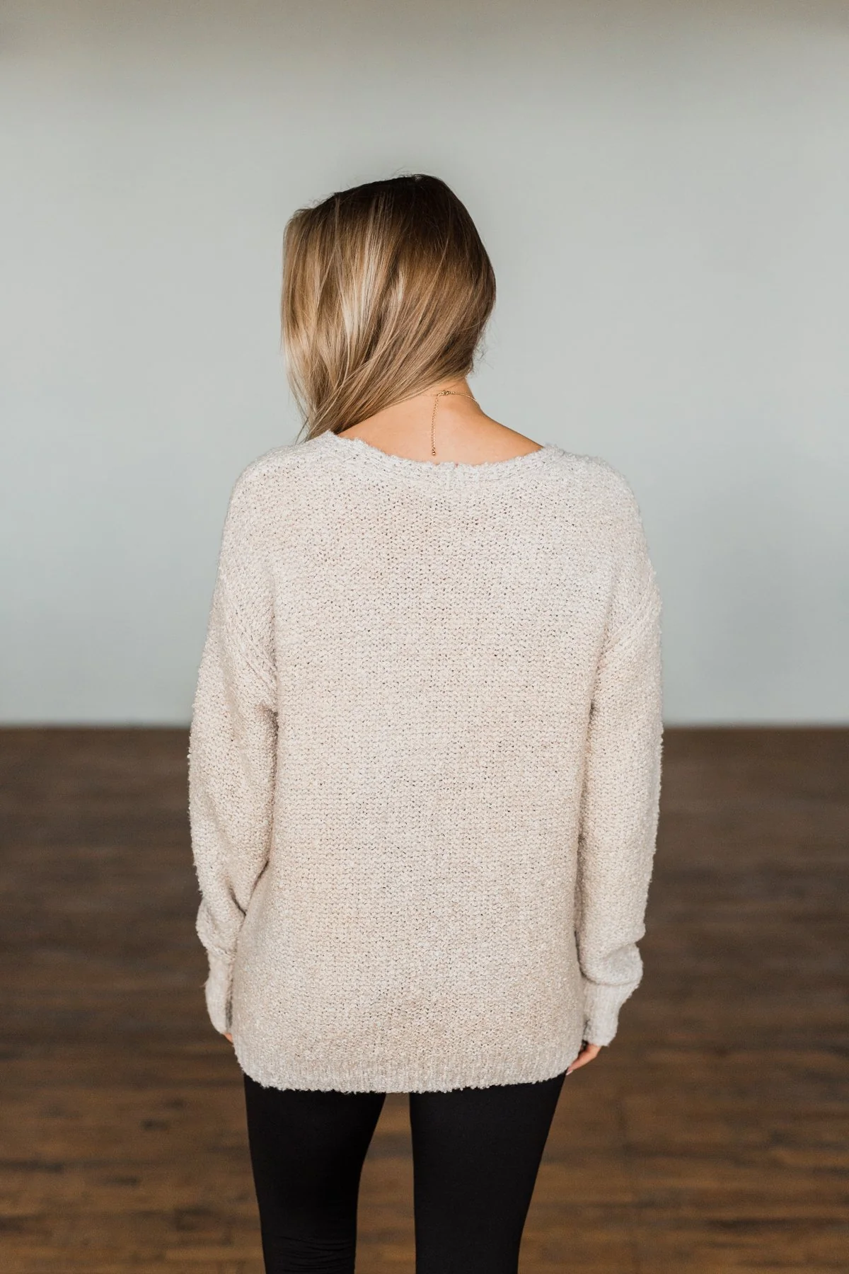 Boost Of Confidence Thick Knit Sweater- Oatmeal - Image 12