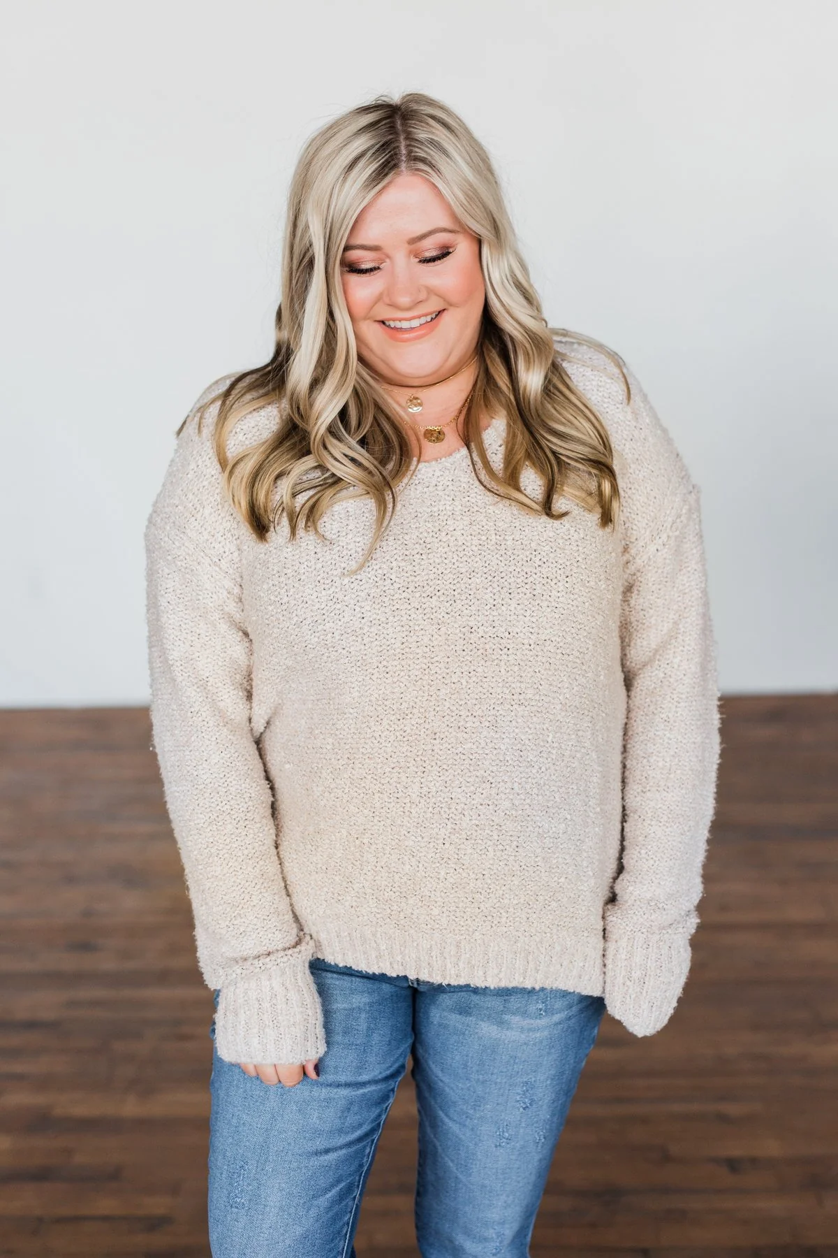Boost Of Confidence Thick Knit Sweater- Oatmeal - Image 13