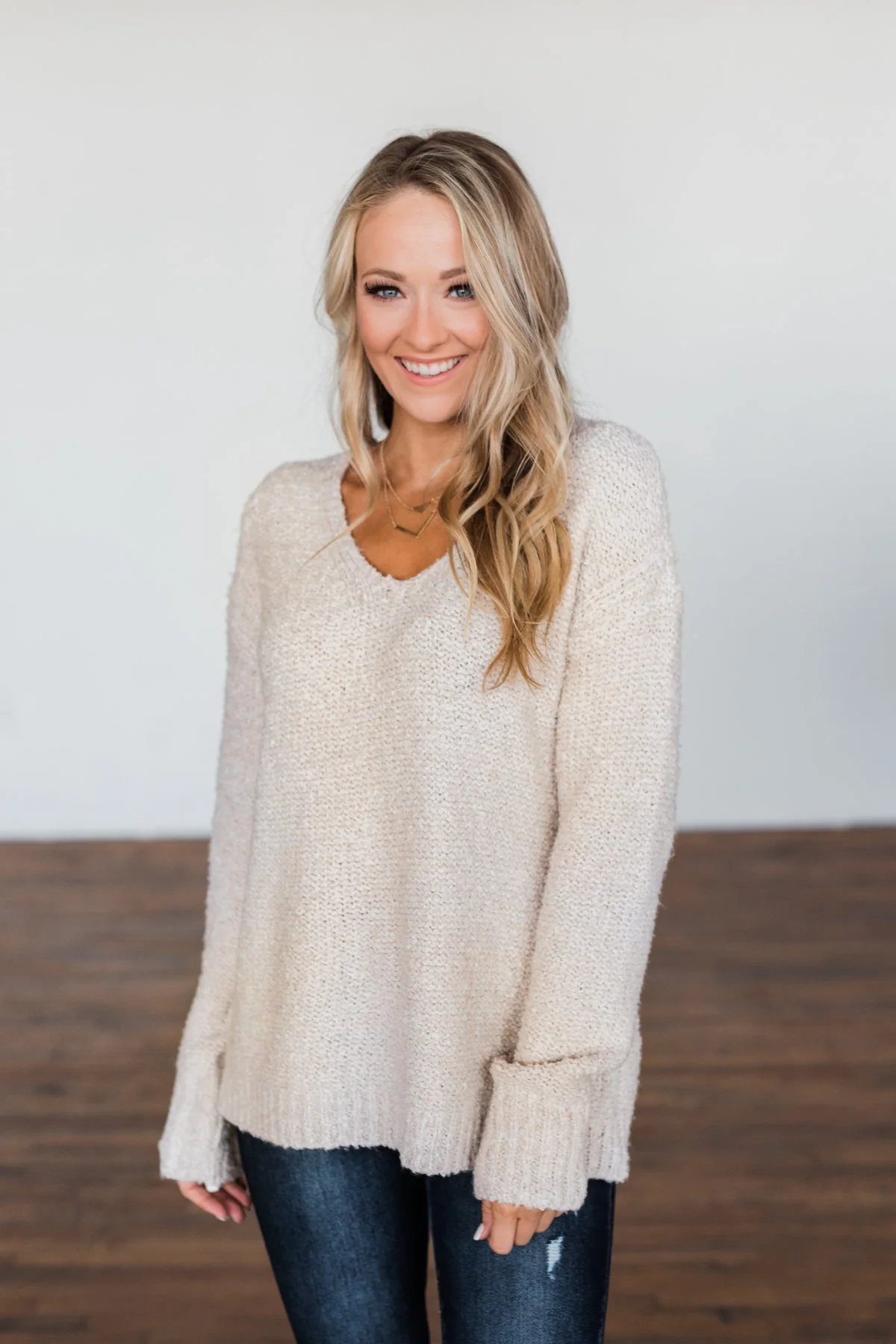 Boost Of Confidence Thick Knit Sweater- Oatmeal - Image 15