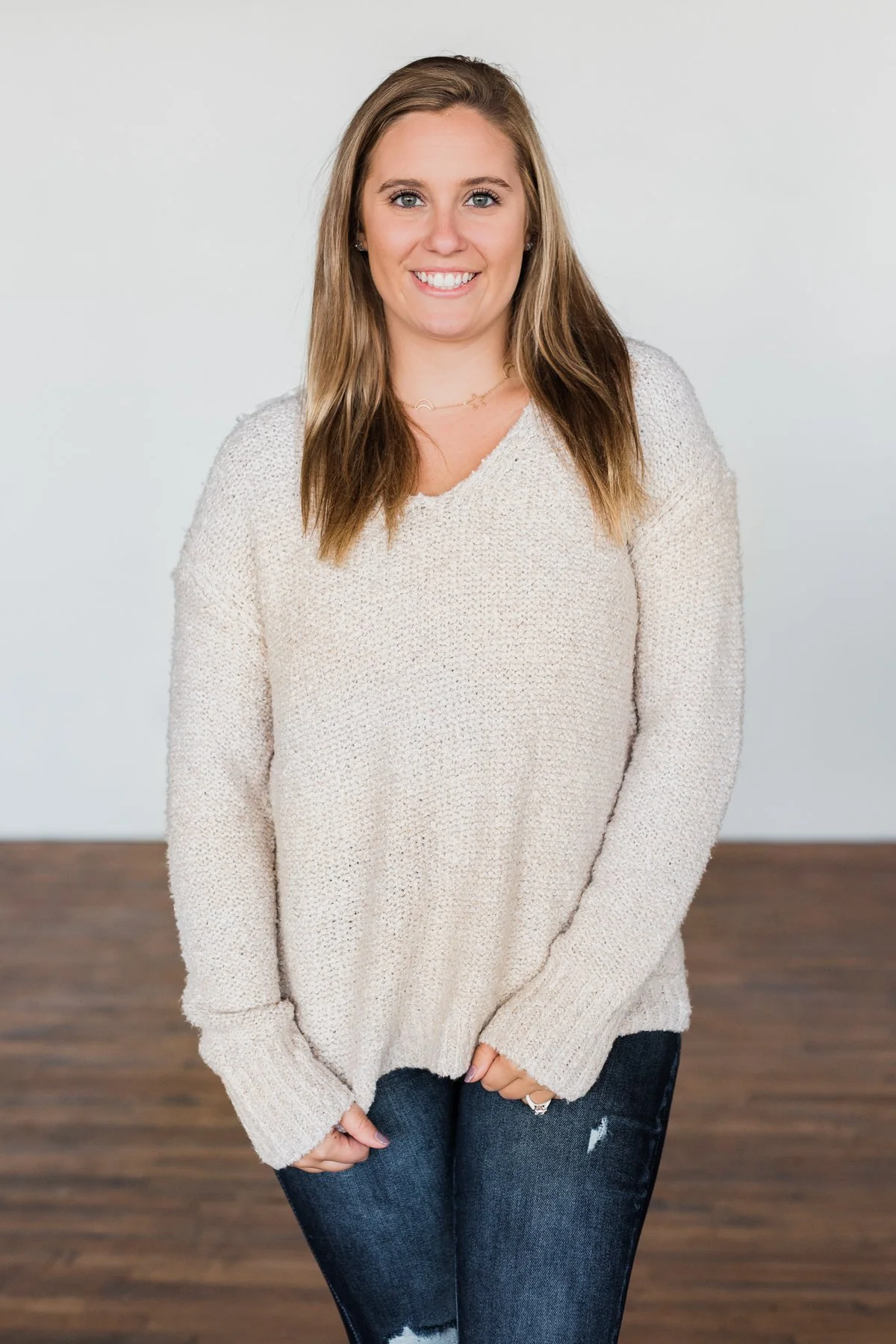 Boost Of Confidence Thick Knit Sweater- Oatmeal - Image 5