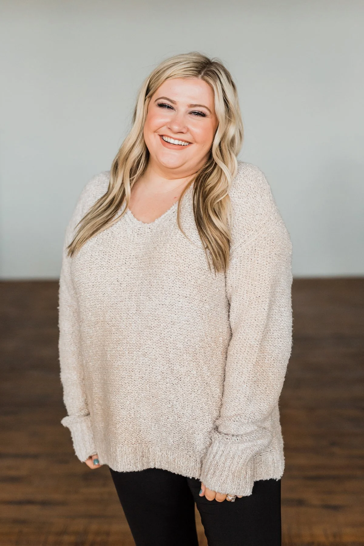 Boost Of Confidence Thick Knit Sweater- Oatmeal - Image 8