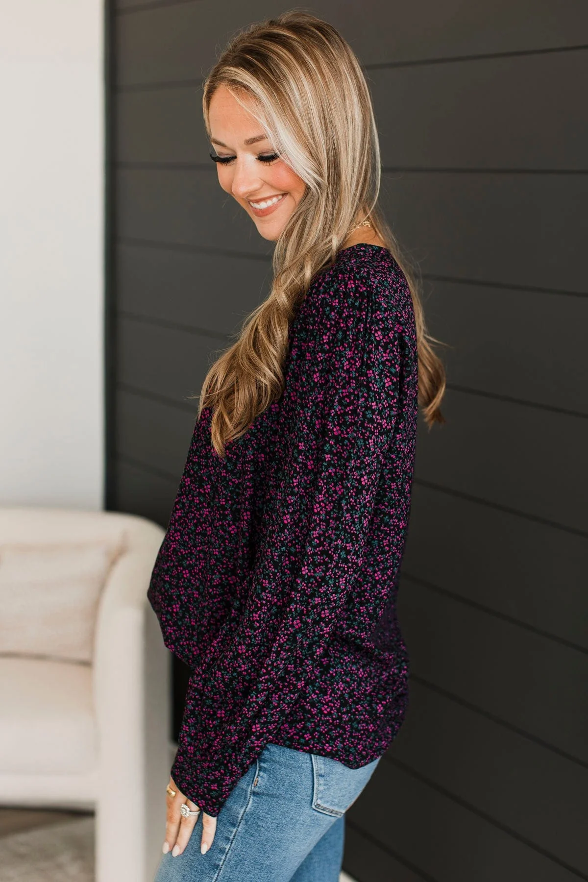 Boundless Beauty Floral Top- Black - Image 6