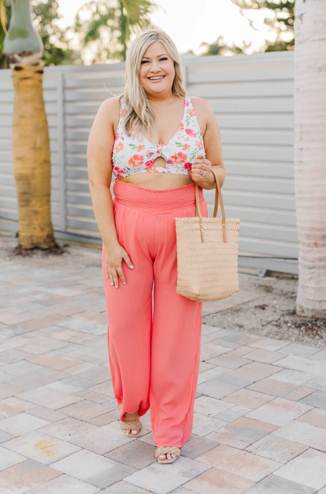 Brand New Me Wide Leg Pants- Coral - Image 2