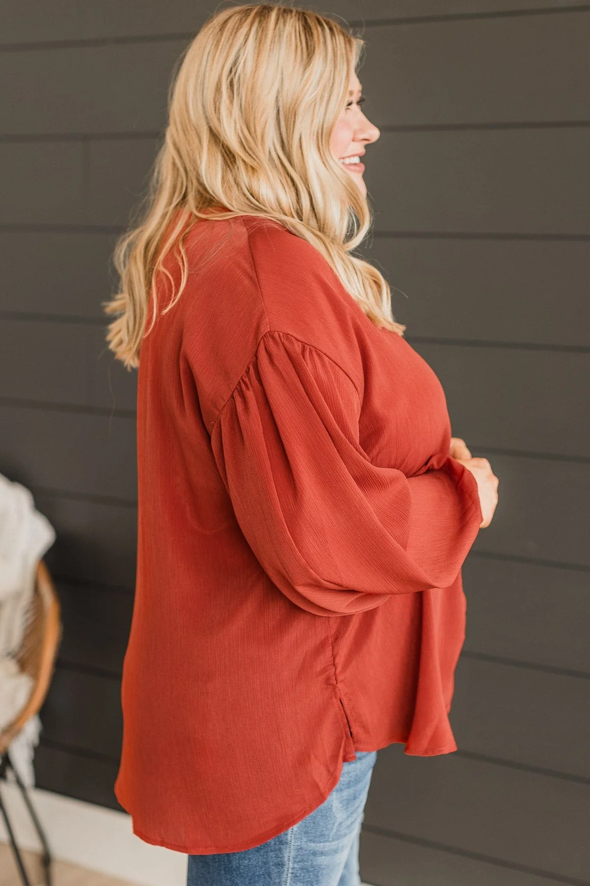 Break Away Button Top- Rust - Image 6