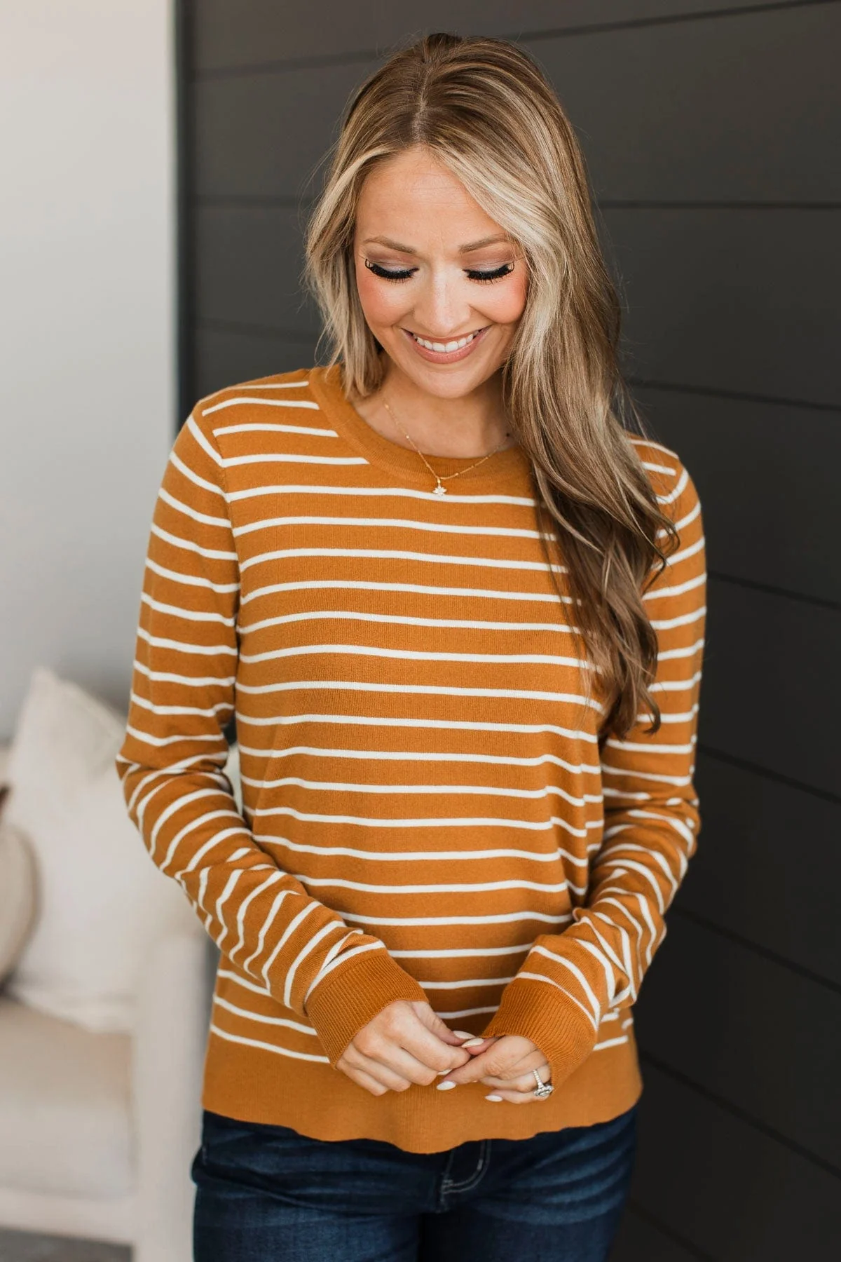 Break From Reality Striped Sweater- Marigold - Image 3