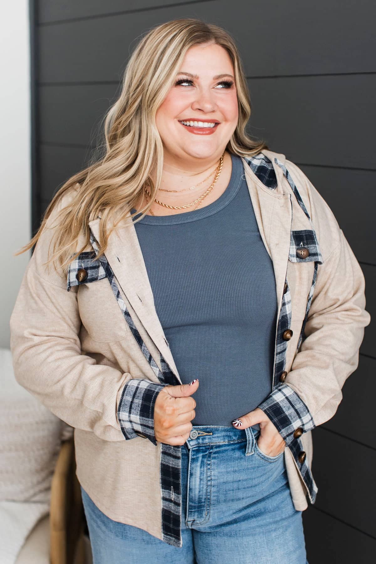 Breaking Limits Button Up Lightweight Shirt Jacket- Taupe - Image 2