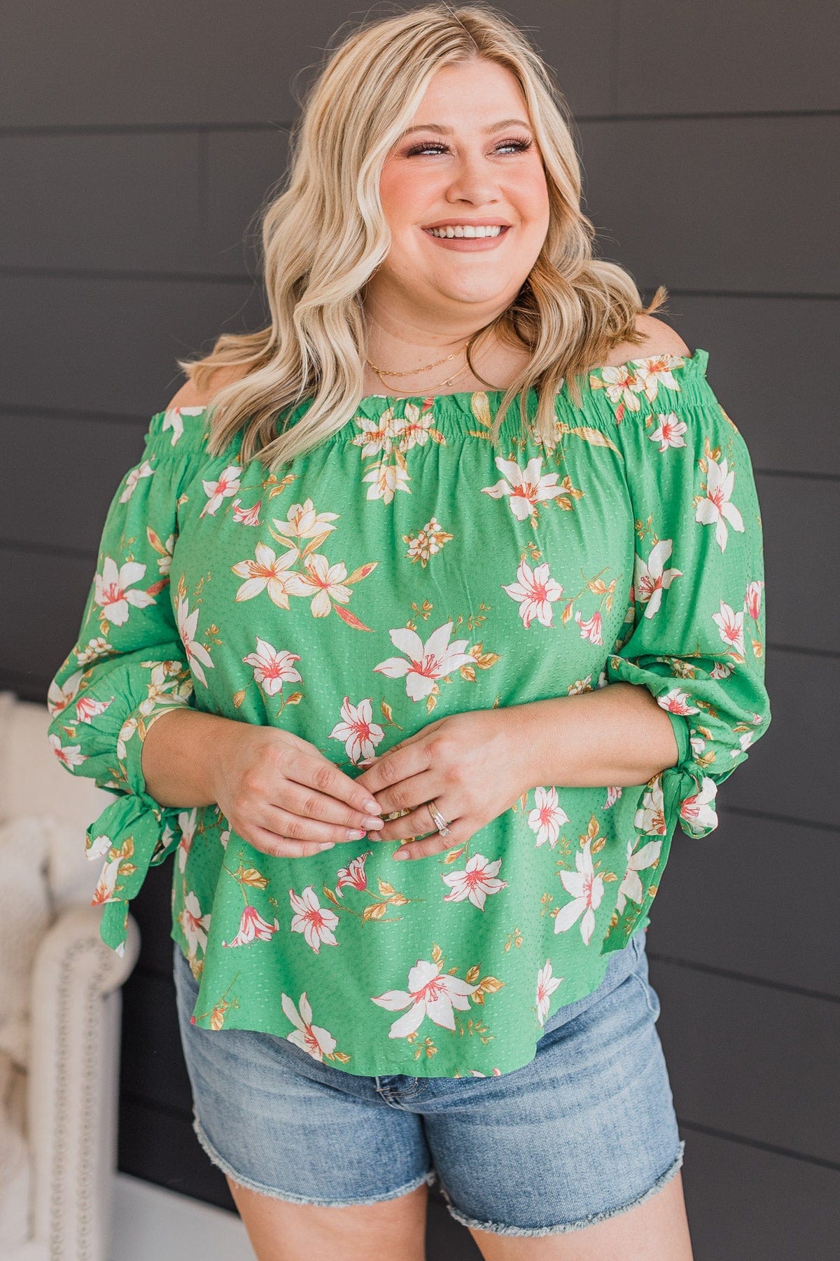 Breath Of Fresh Air Floral Blouse- Green