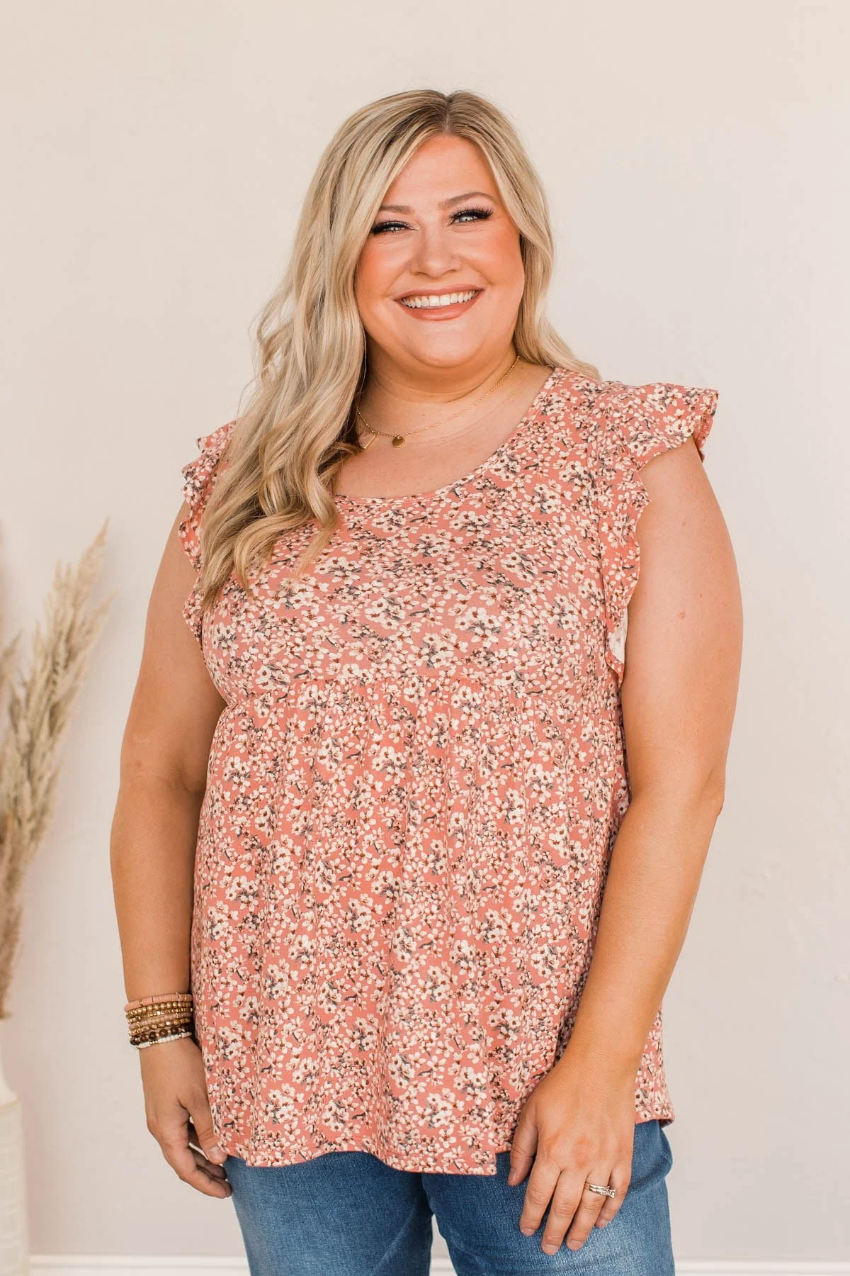 Breath of Spring Babydoll Top- Coral - Image 2