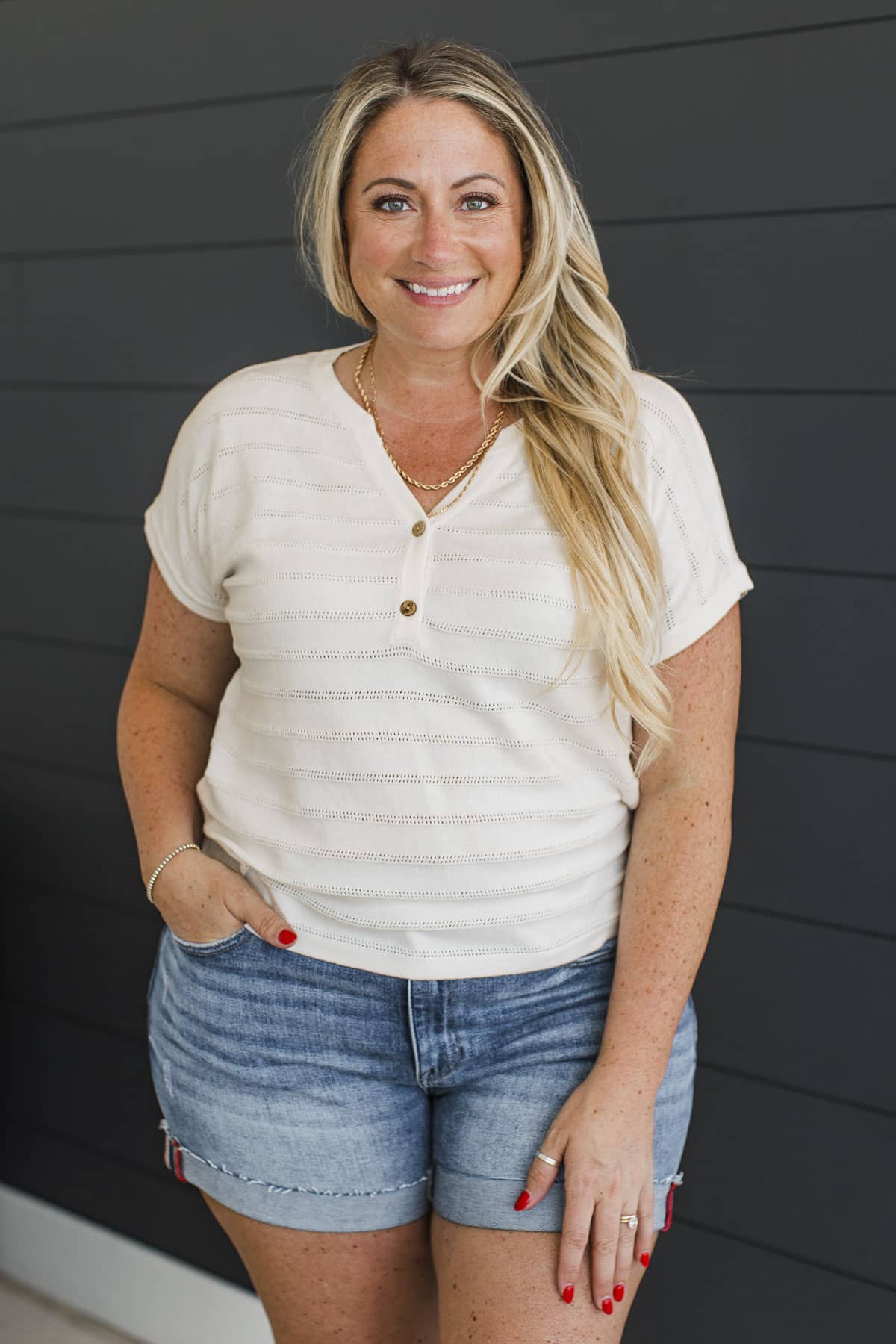 Breathe In, Slow Down Short Sleeve Top- Ivory - Image 2