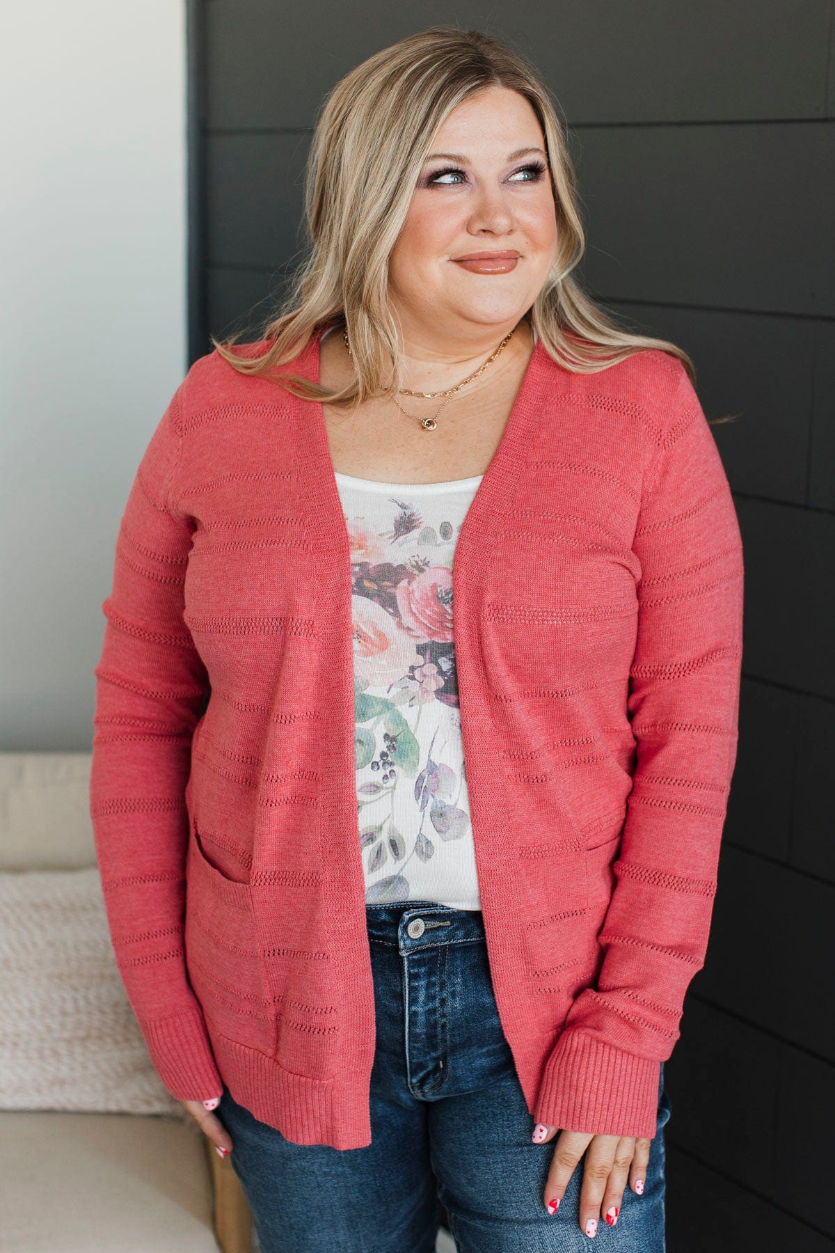 Breathless Around You Knit Cardigan- Rose Pink - Image 3