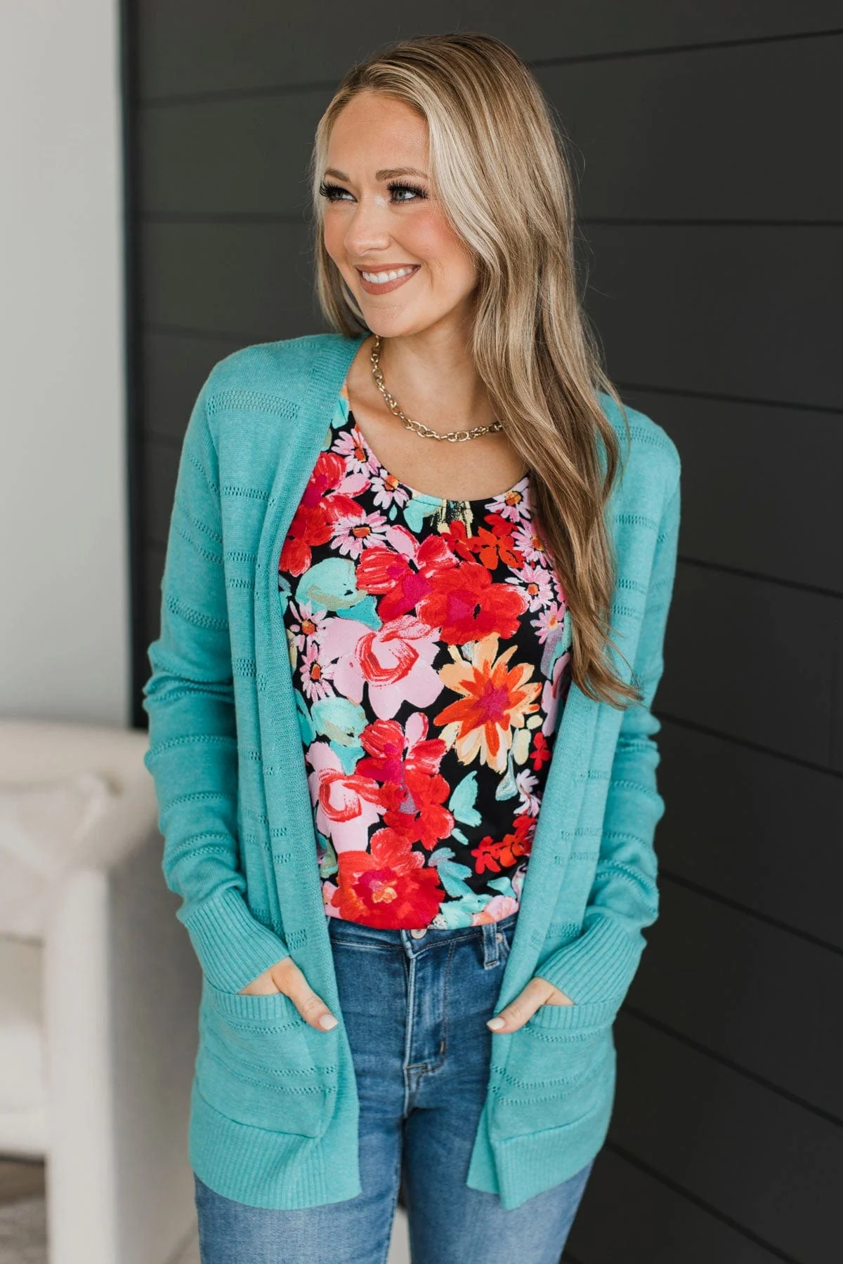 Offer Me The World Floral Tank Top- Black & Tomato - Image 4