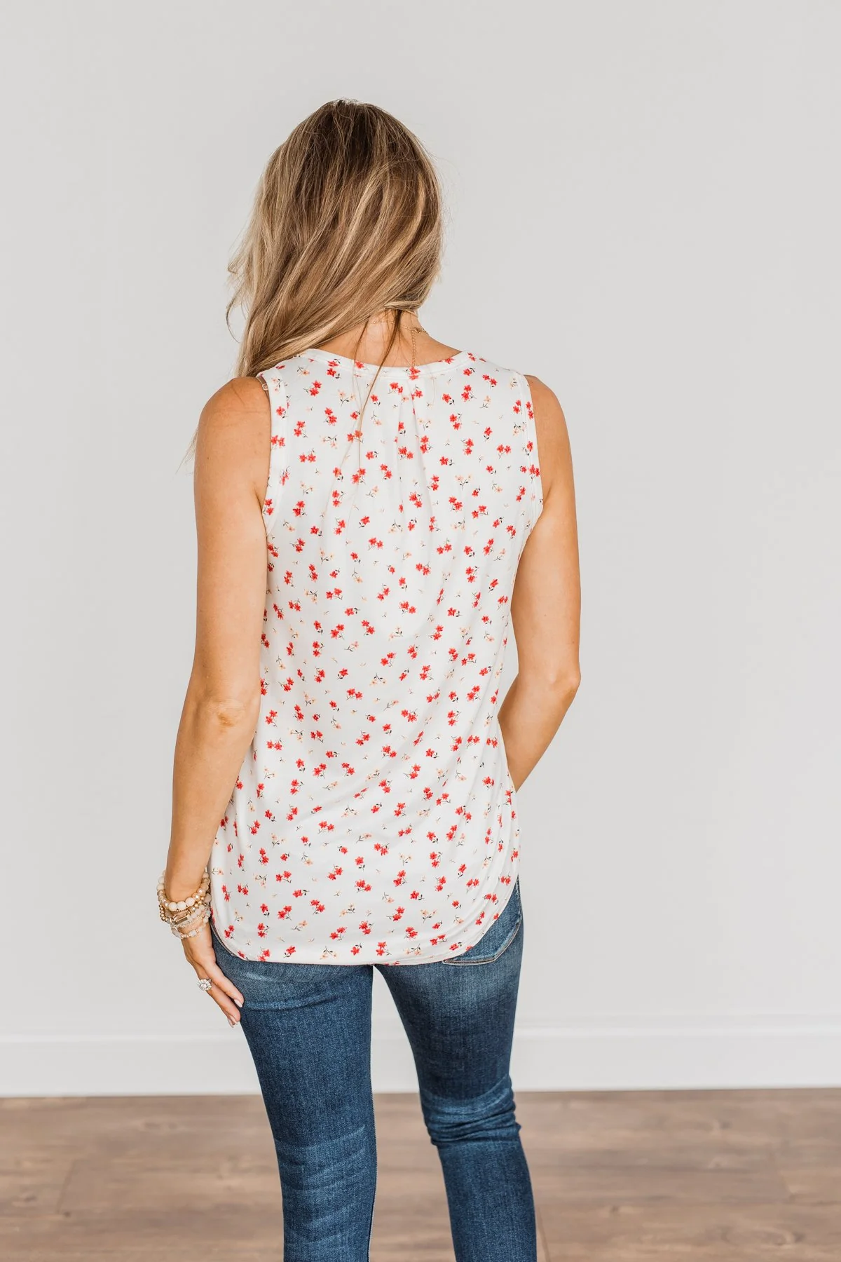 Breathtaking Beauty Floral Tank Top- Ivory - Image 9