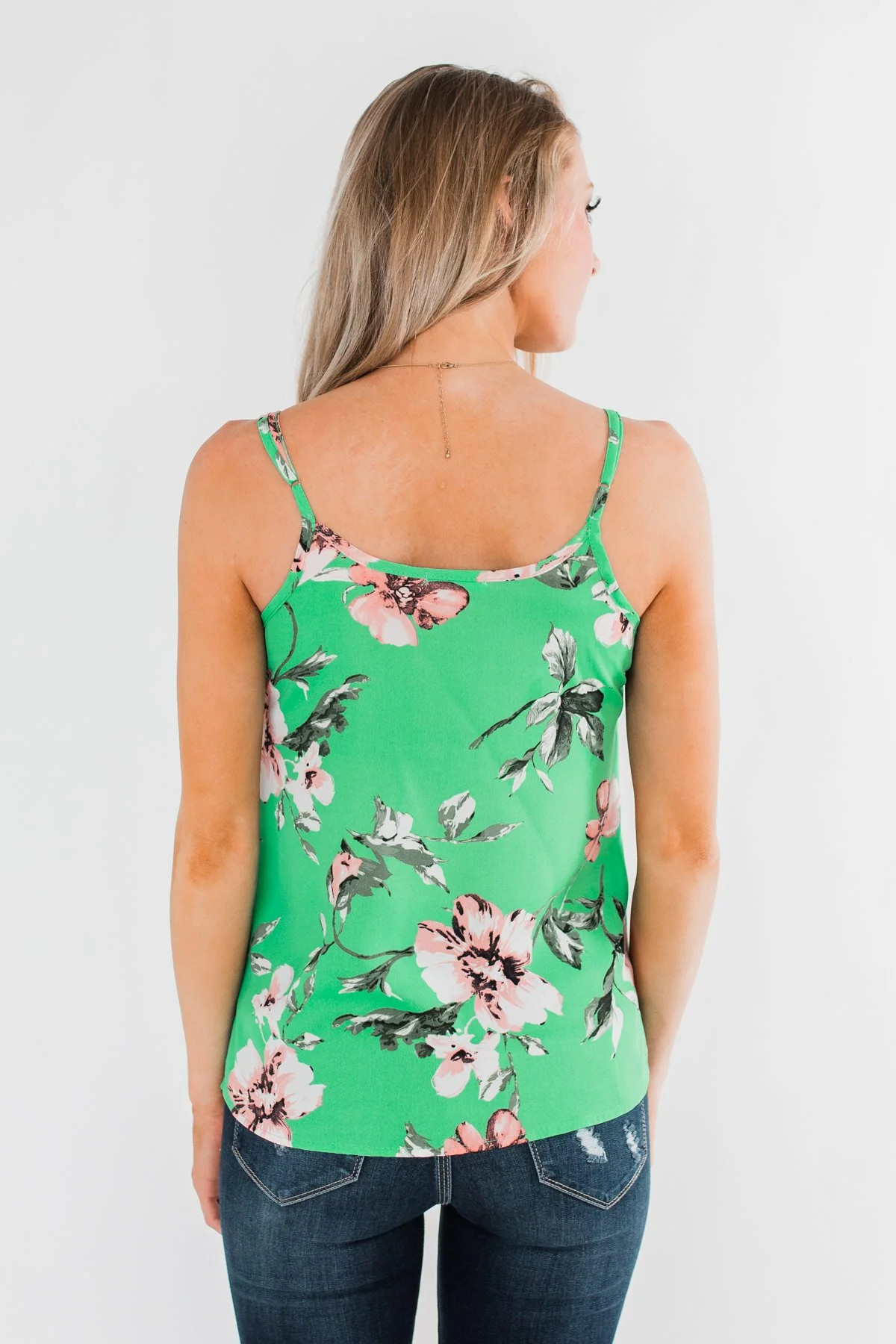Breathtaking in Floral Tank Top- Emerald Green - Image 10