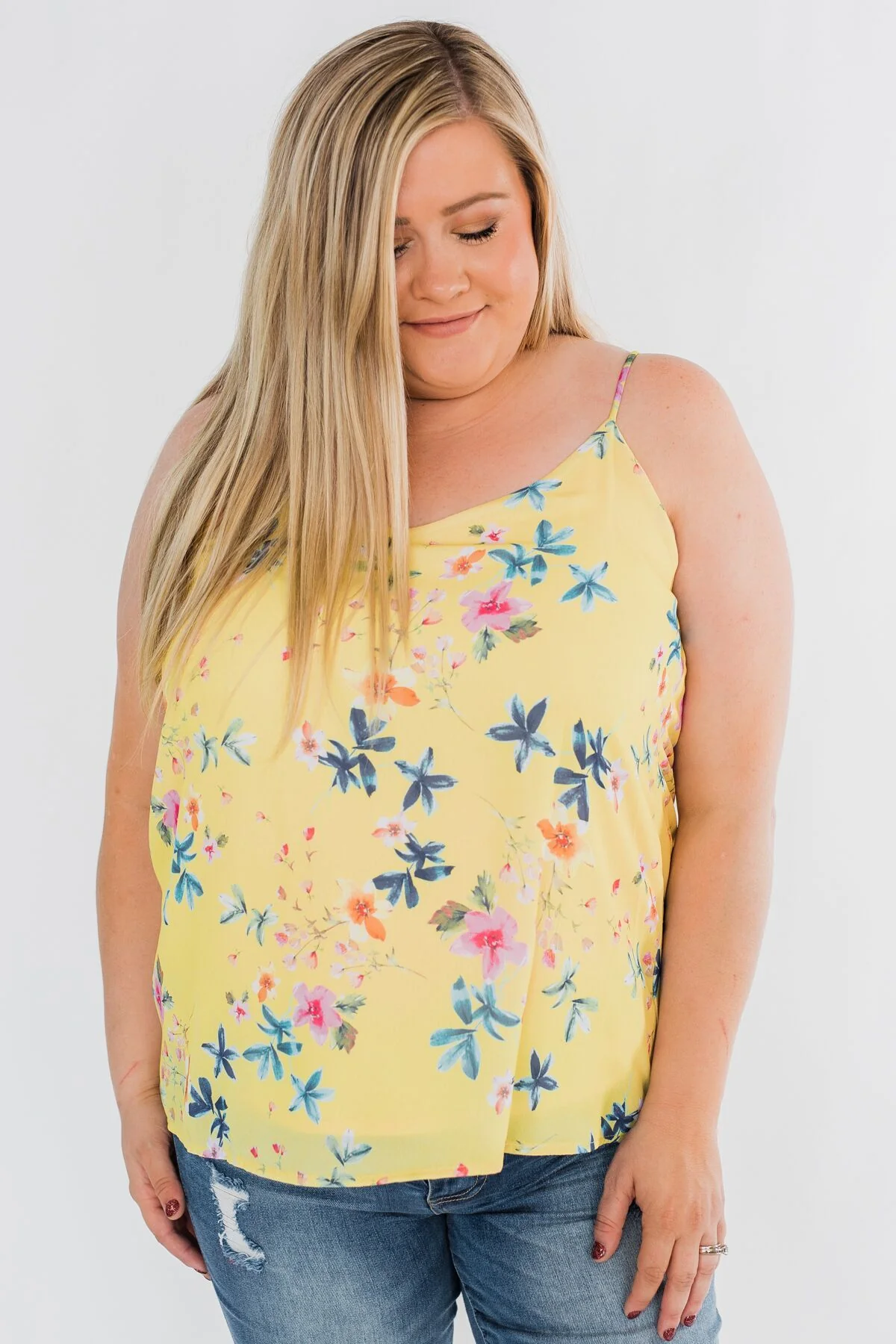 Bright and Beautiful Tank Top- Yellow & Pink - Image 6