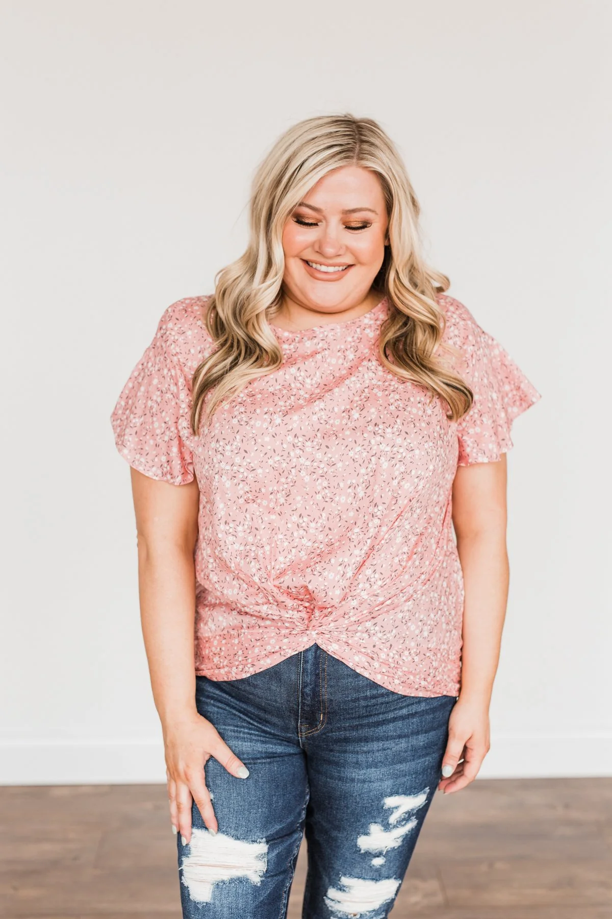 Bright Smiles Floral Print Blouse- Pink - Image 4