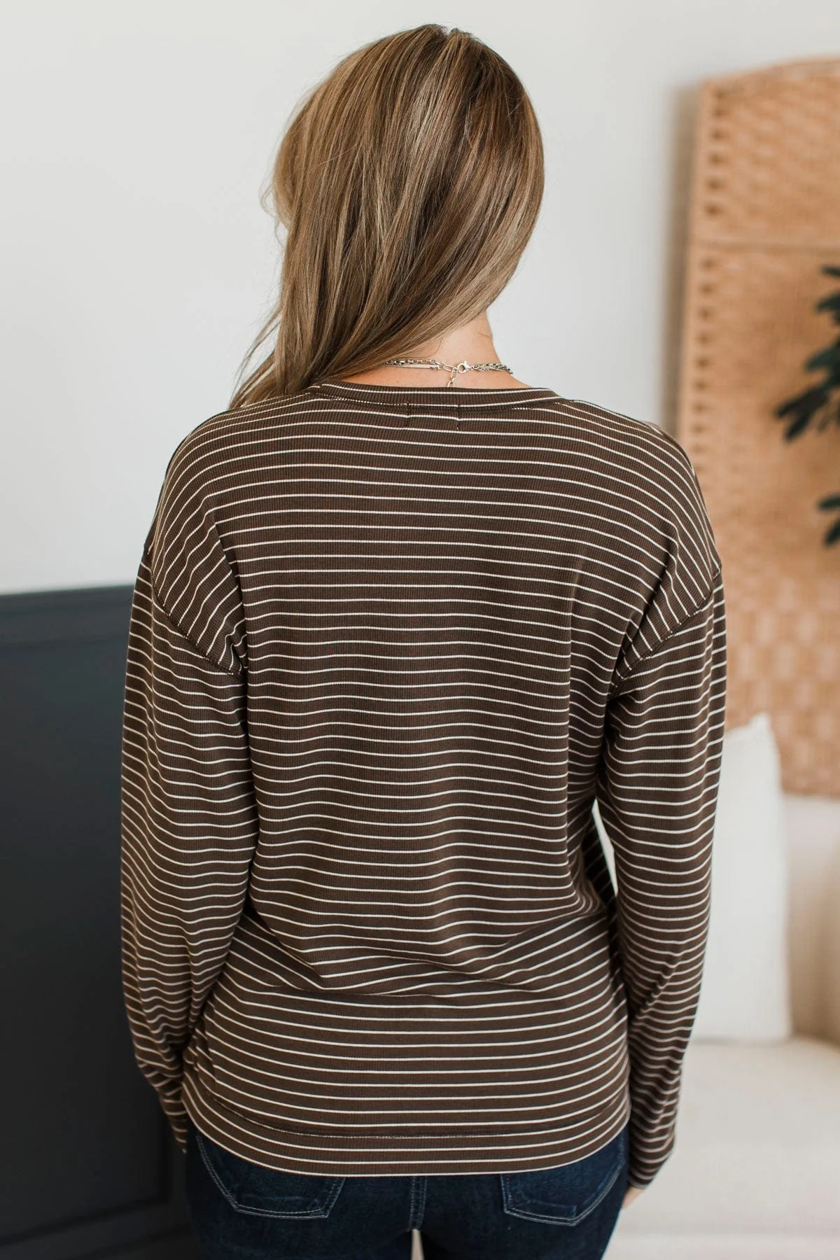 Brighten My Day Striped Pullover Top- Brown - Image 7