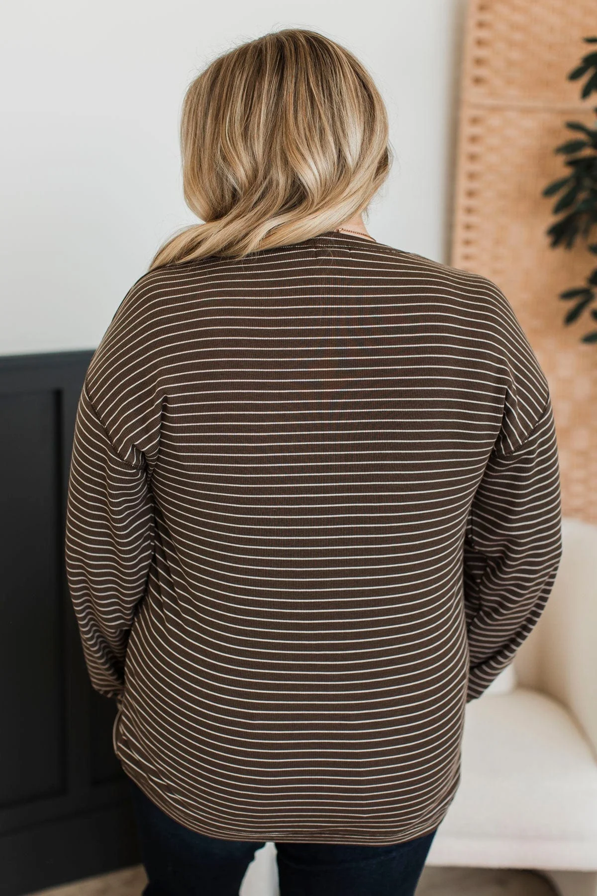 Brighten My Day Striped Pullover Top- Brown - Image 8