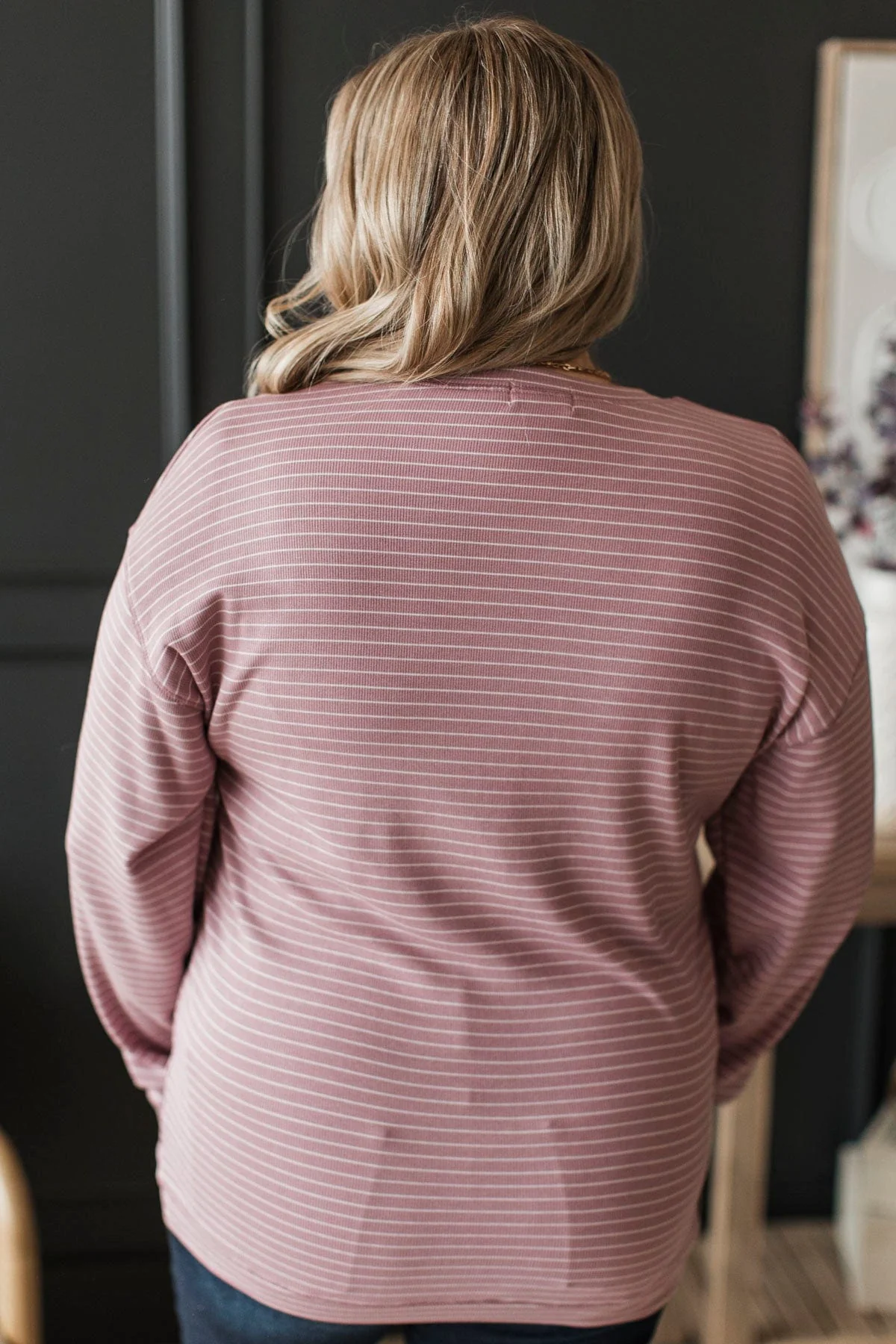 Brighten My Day Striped Pullover Top- Mauve - Image 7