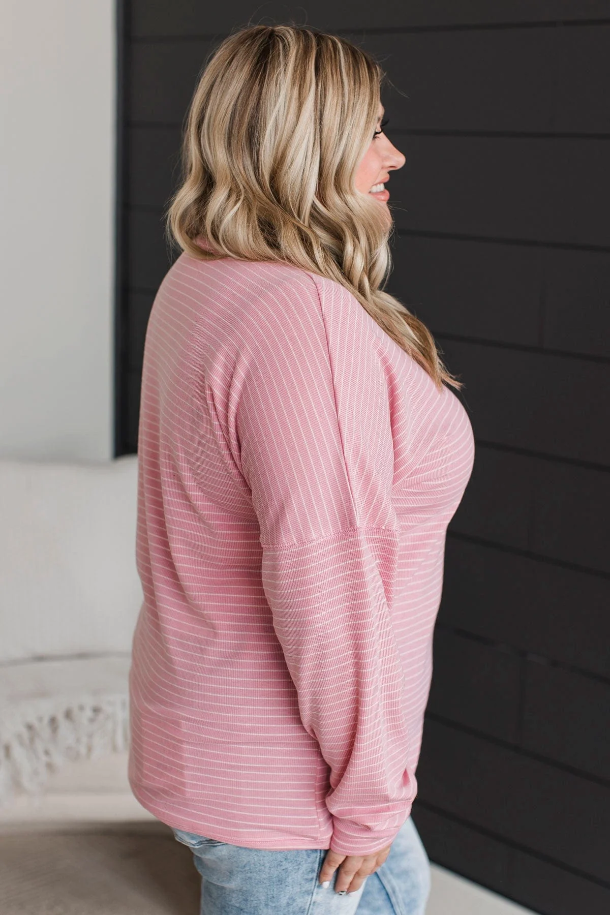 Brighten My Day Striped Pullover Top- Pink - Image 5