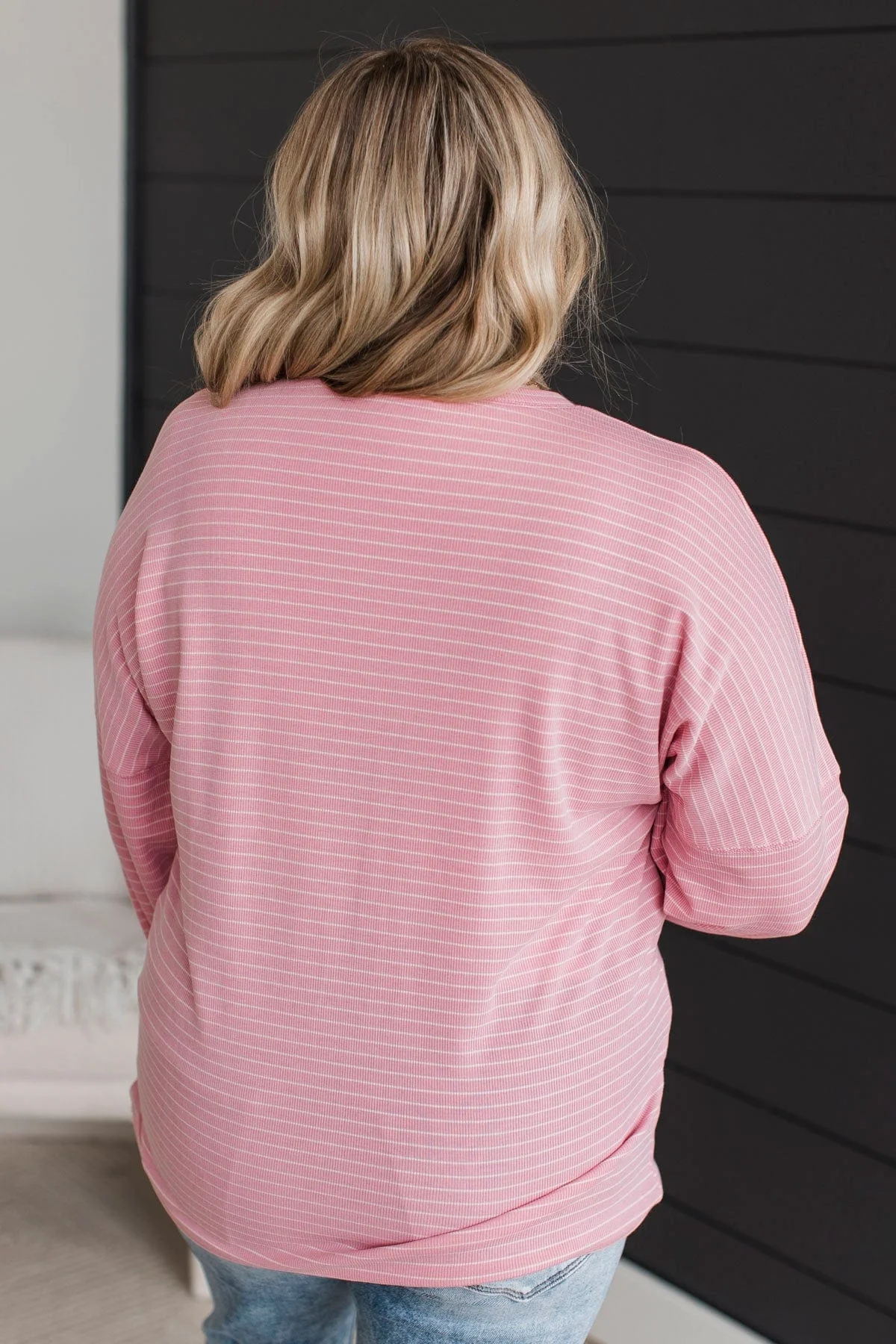 Brighten My Day Striped Pullover Top- Pink - Image 7