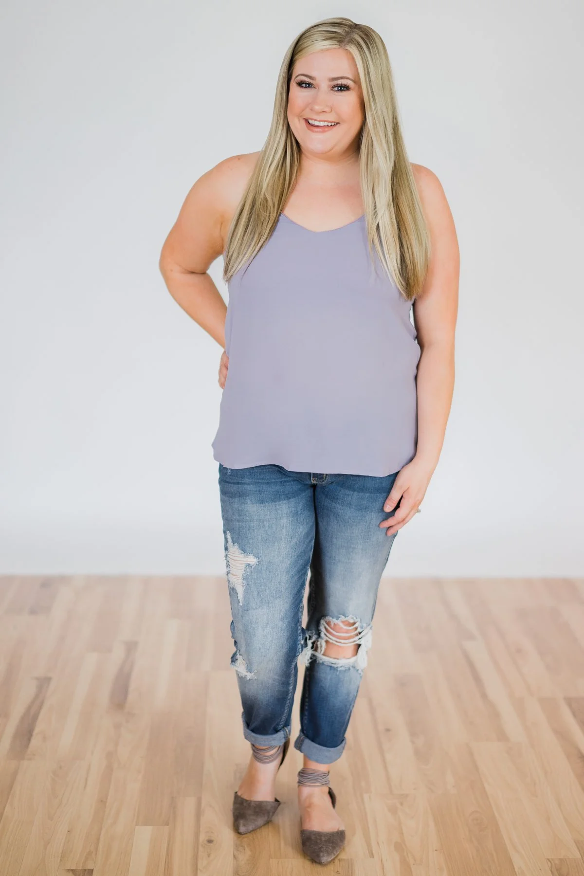 Brighten My Day Tank Top- Lilac - Image 6