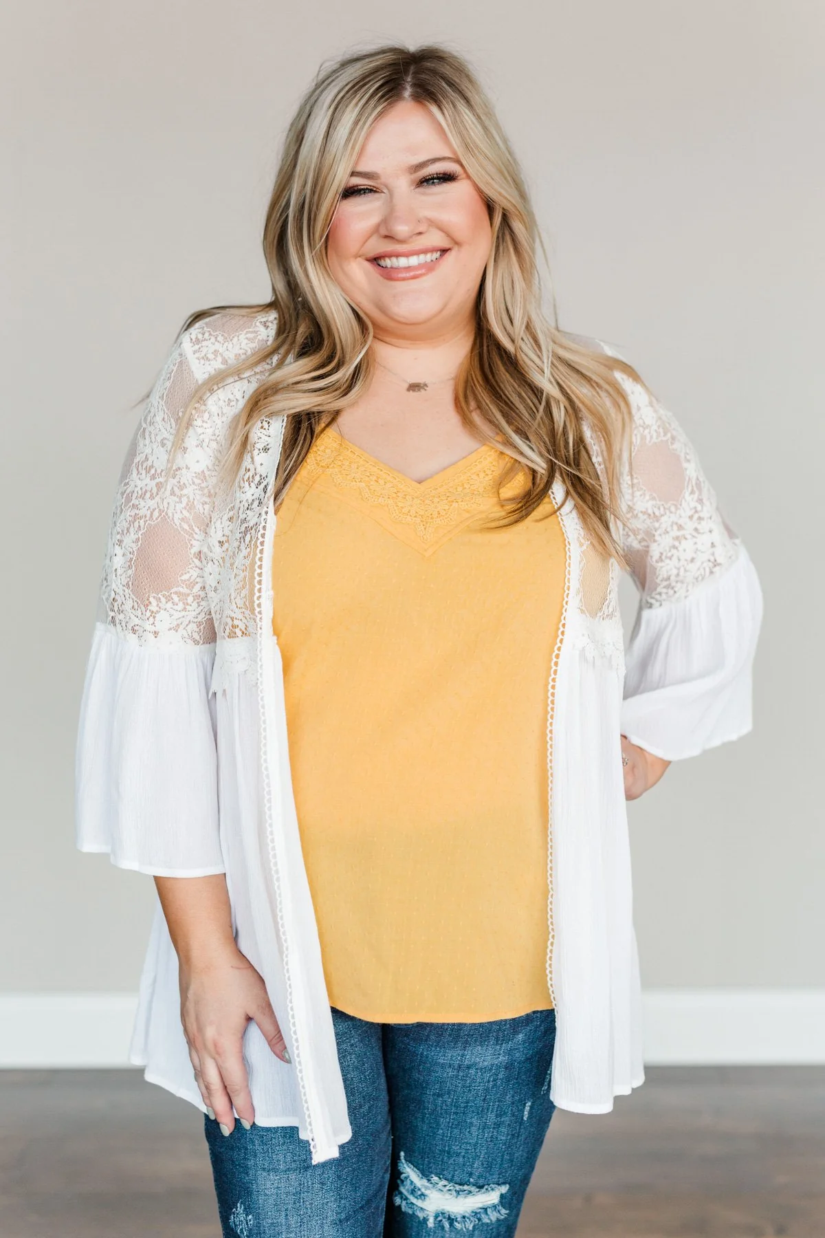Brighter Days Ahead Lace Kimono- Off-White - Image 5