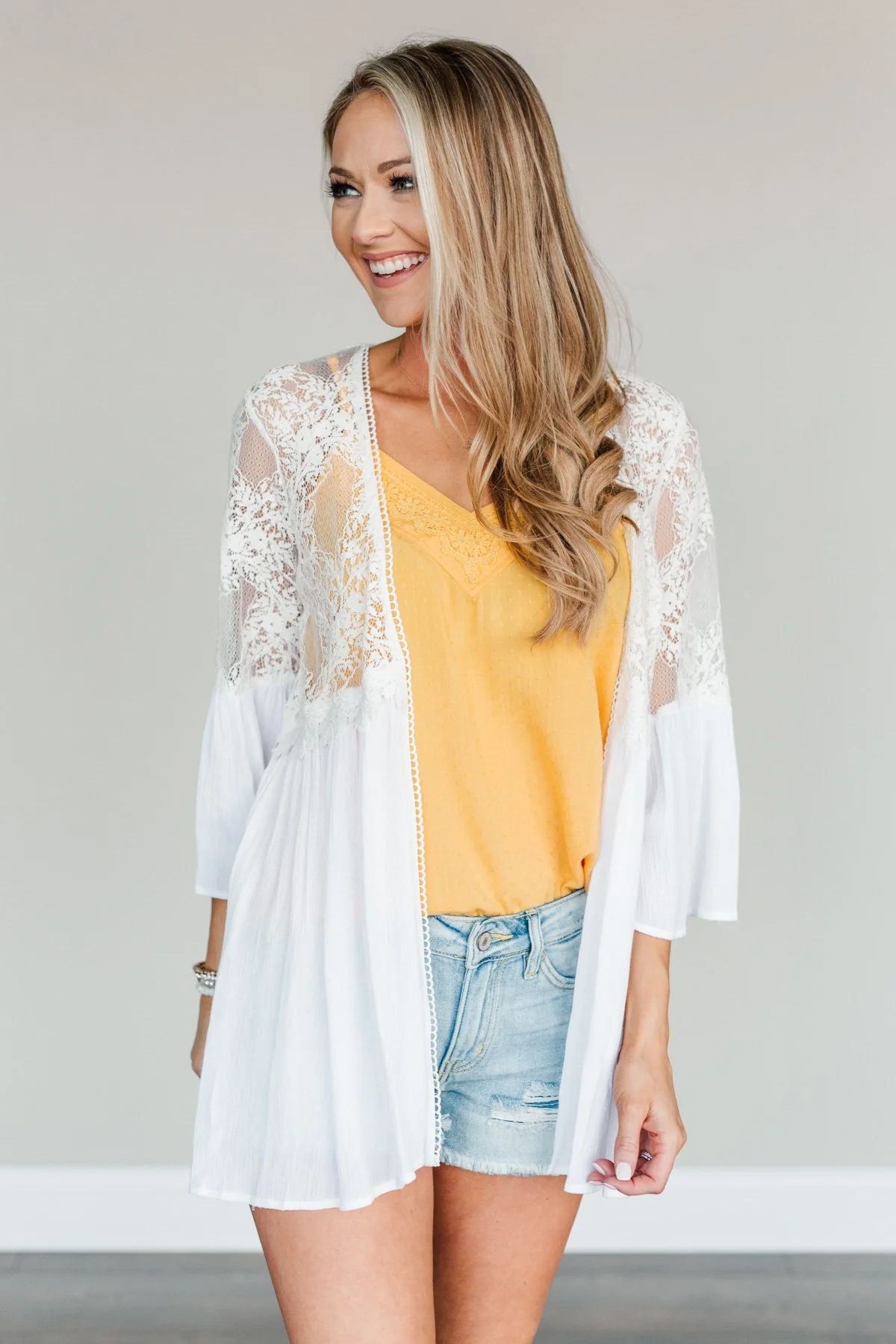 Brighter Days Ahead Lace Kimono- Off-White - Image 8