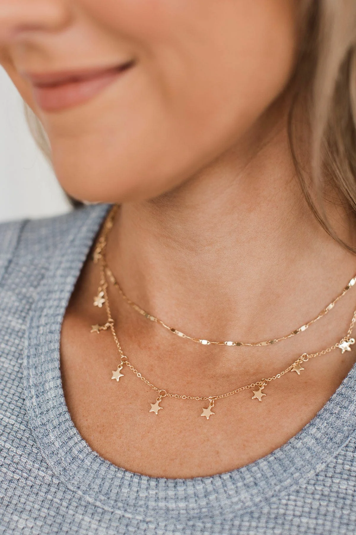 Brightest Stars 2-Tier Necklace- Gold