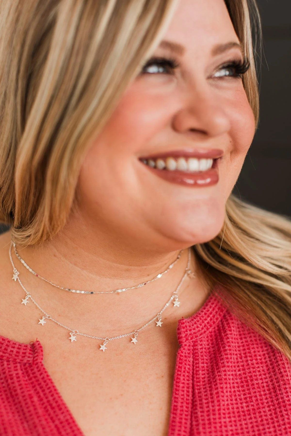Brightest Stars 2-Tier Necklace- Silver - Image 2