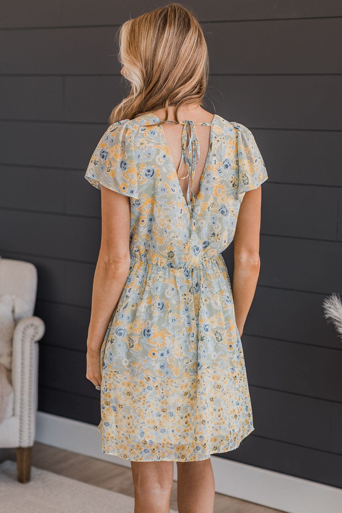 Bring On The Blooms Floral Dress- Sage - Image 7