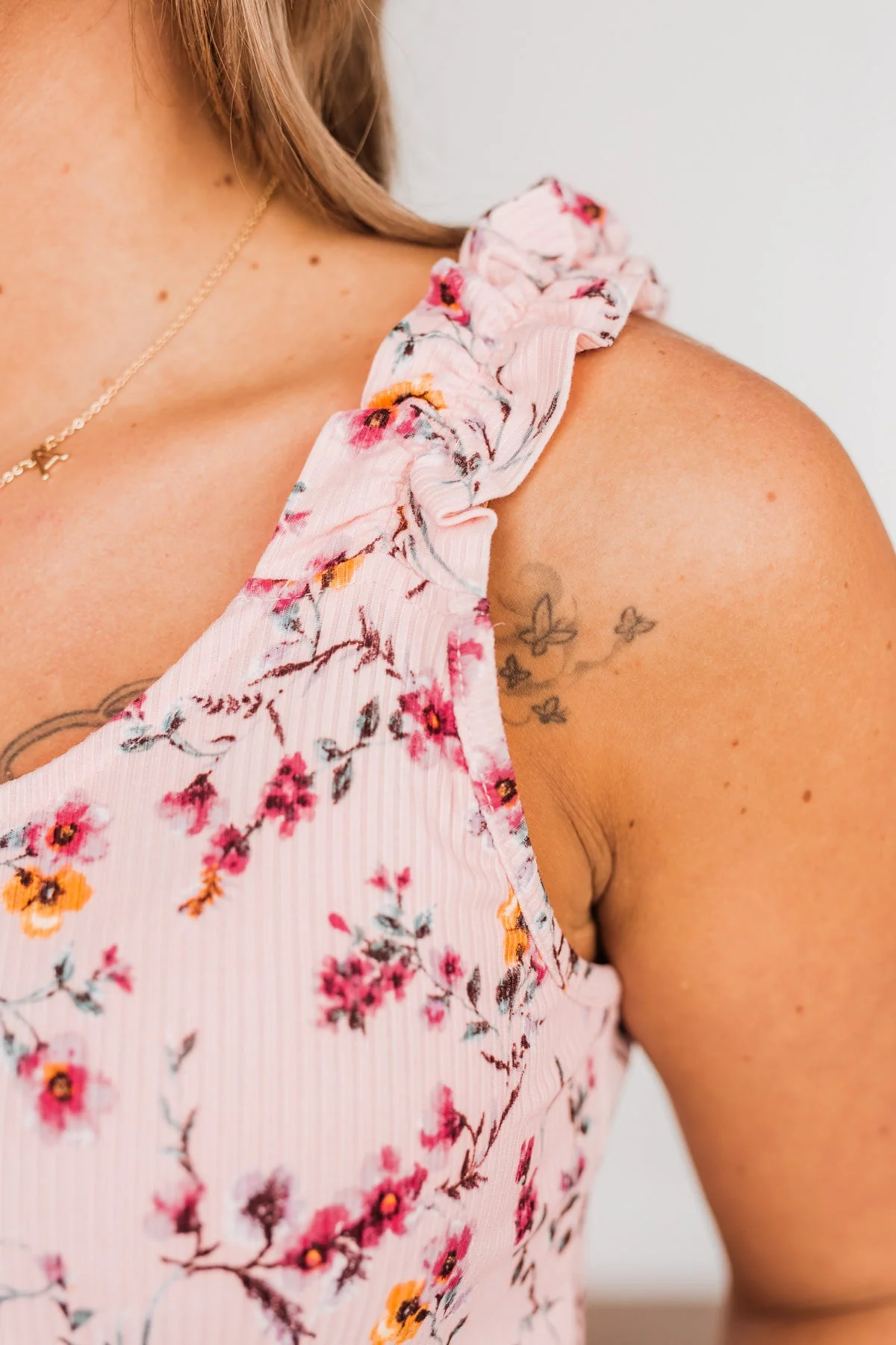 Bring On The Love Floral Tank- Blush - Image 2