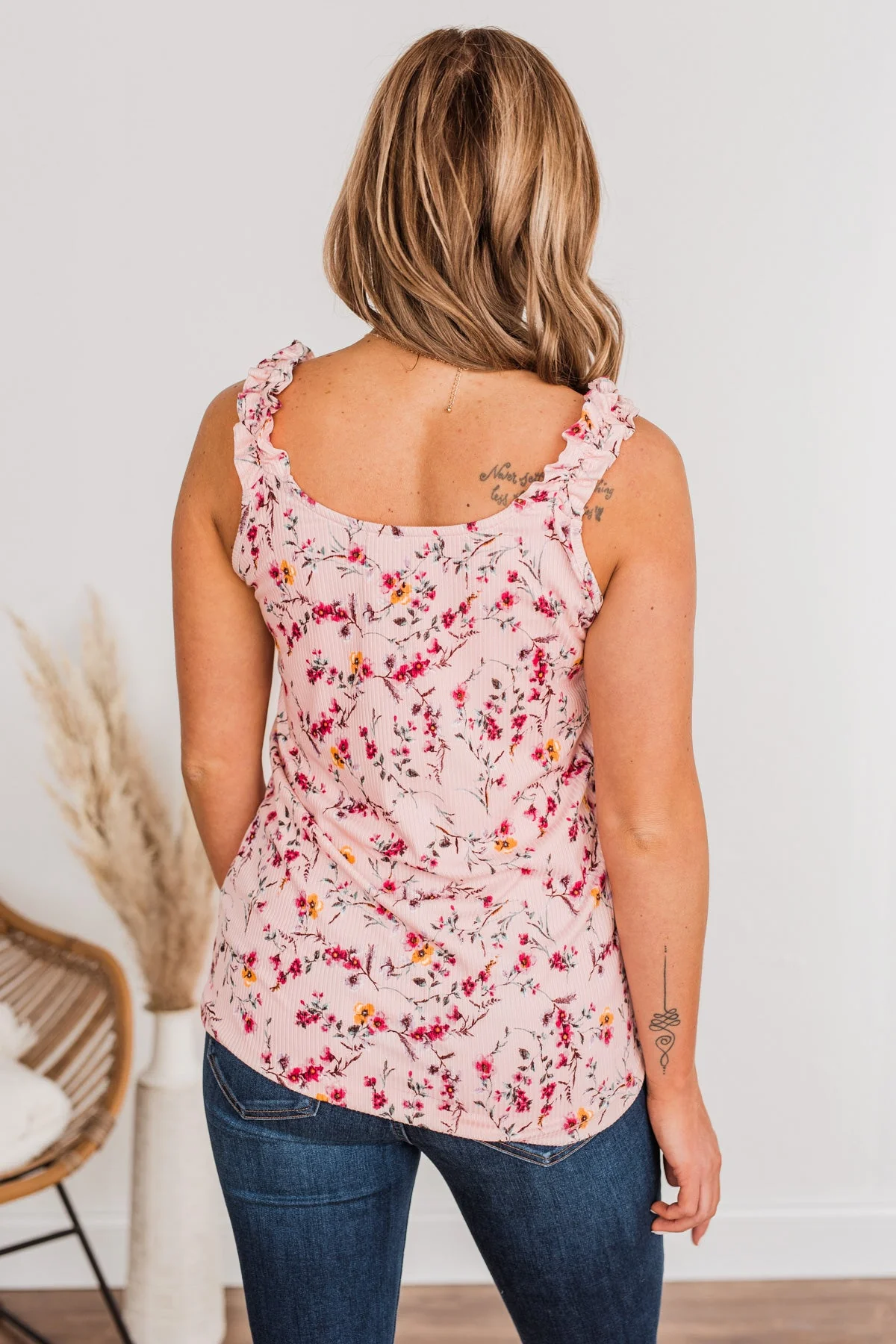 Bring On The Love Floral Tank- Blush - Image 9
