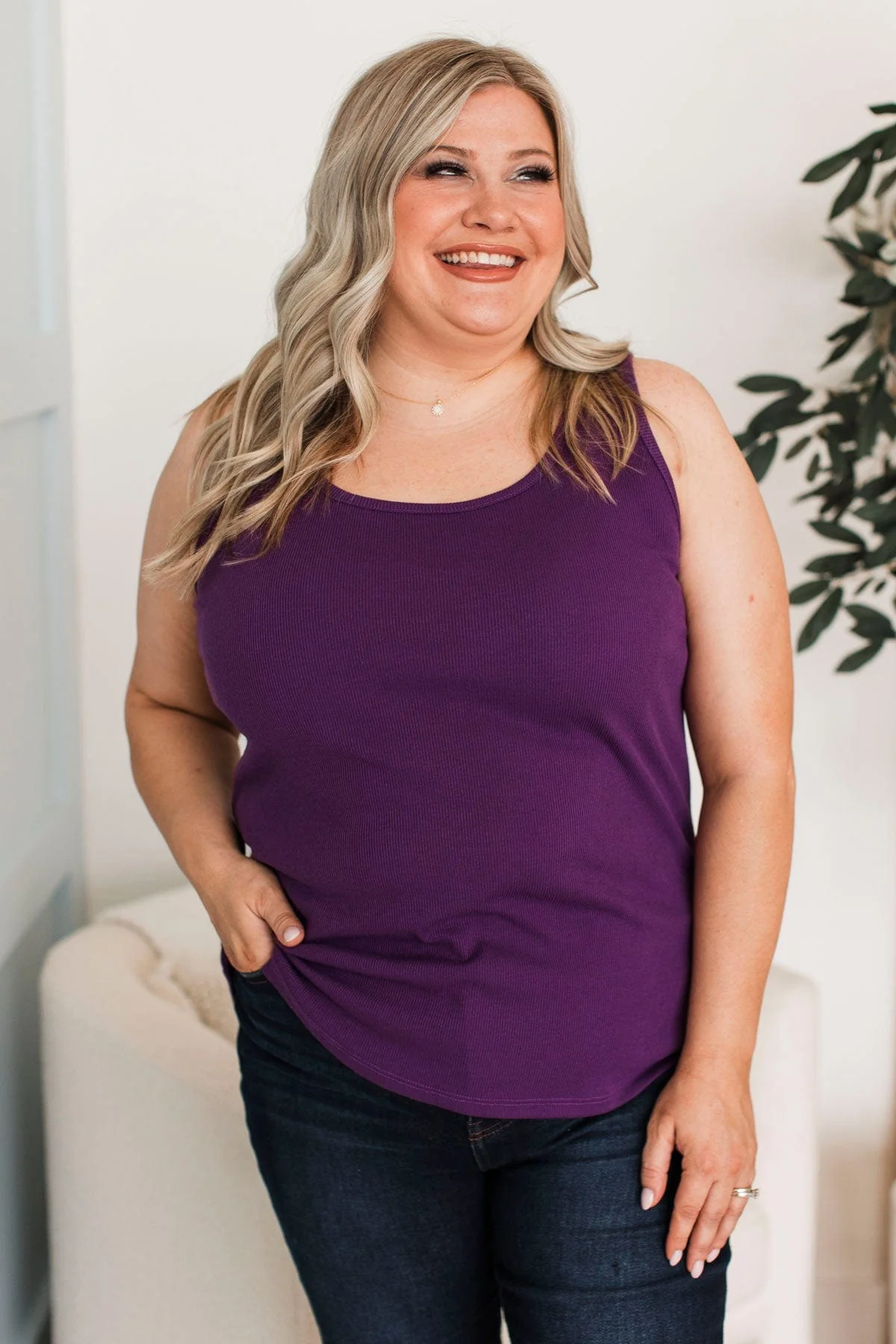 Bring You Closer Tank Top- Purple - Image 3
