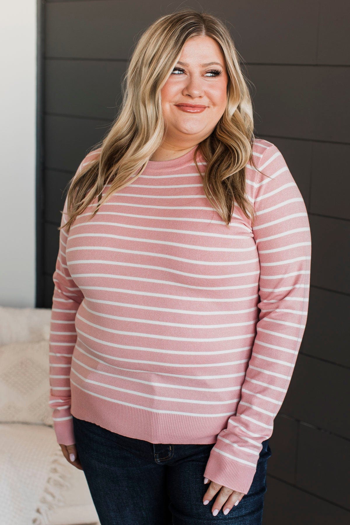 Brings You Back Striped Sweater- Pink - Image 3