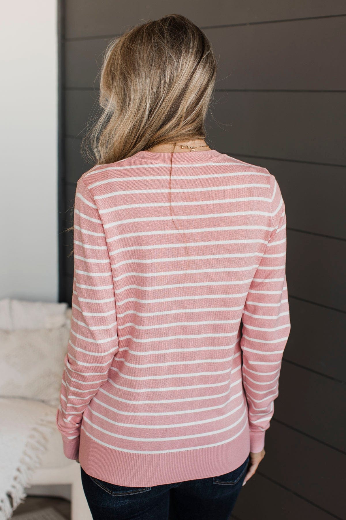 Brings You Back Striped Sweater- Pink - Image 8