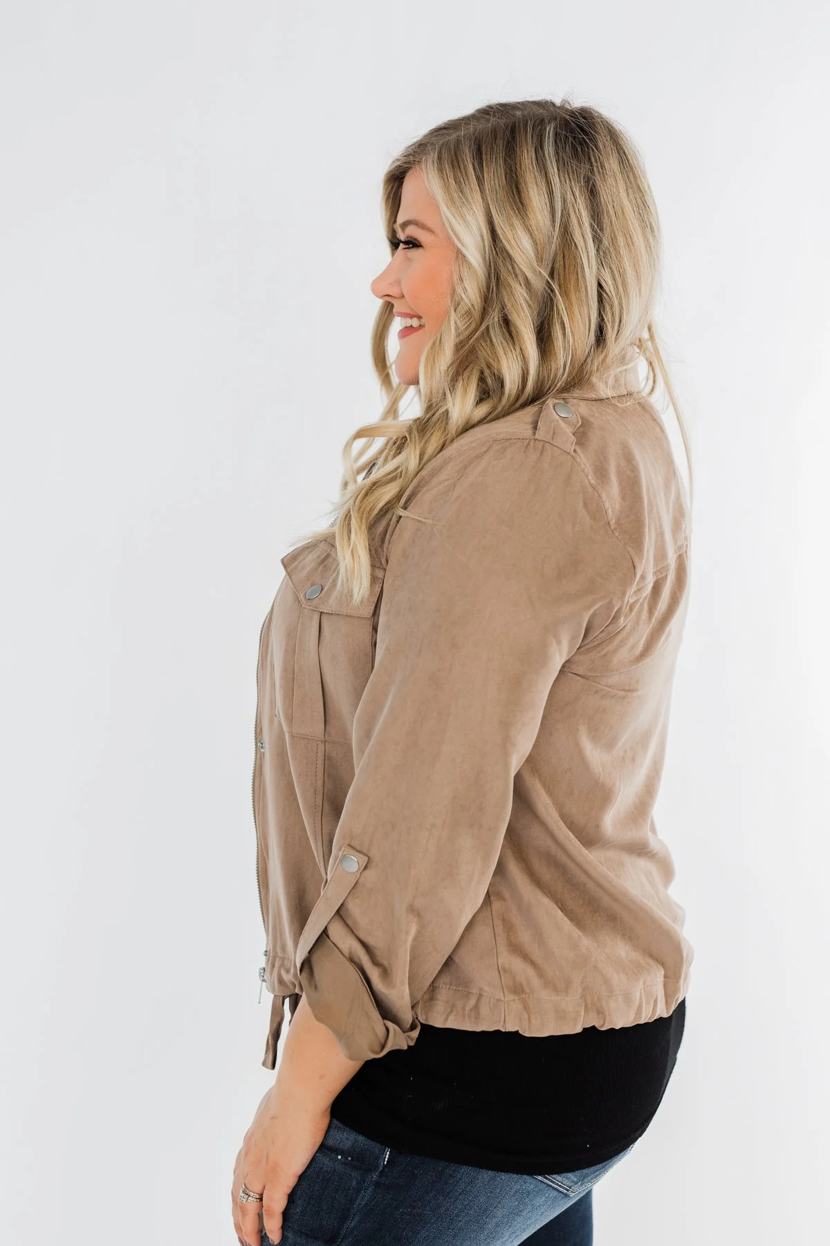 Brisk Morning Lightweight Zip Up Jacket- Mocha - Image 12