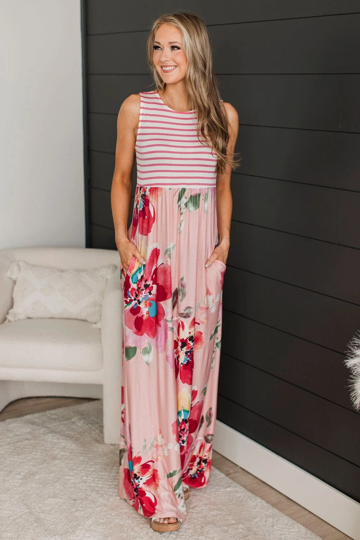 Broaden My Horizons Maxi Dress- Peach - Image 2