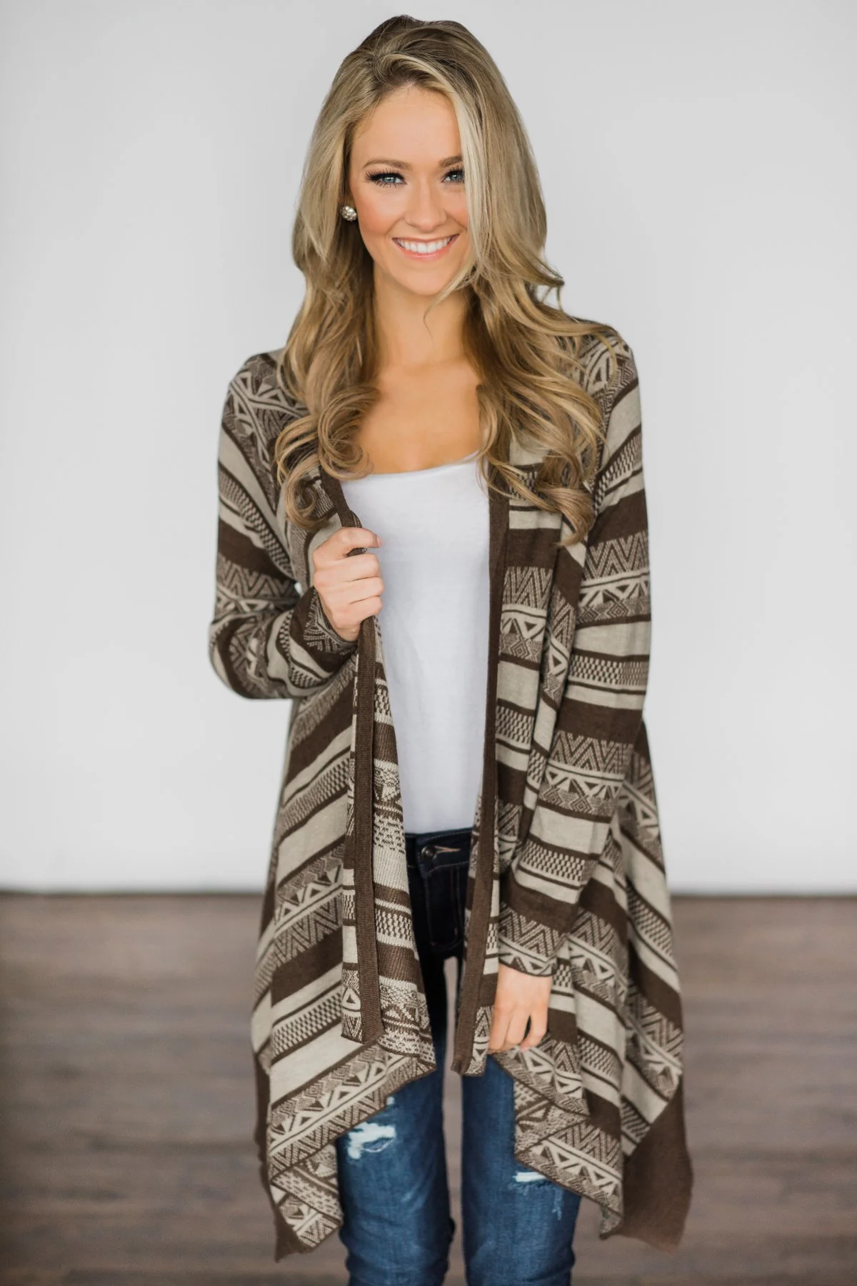 Brown Tribal Cardigan - Image 4