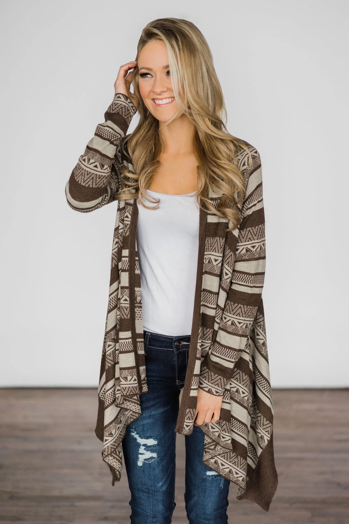 Brown Tribal Cardigan - Image 5