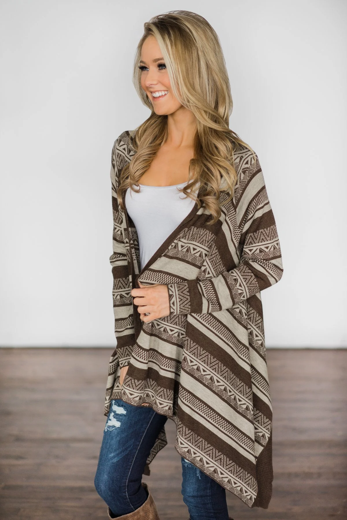 Brown Tribal Cardigan - Image 6