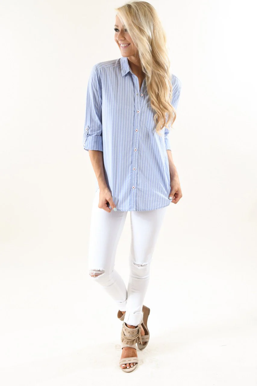 Brunch With Me Pin Stripe Top - Image 2